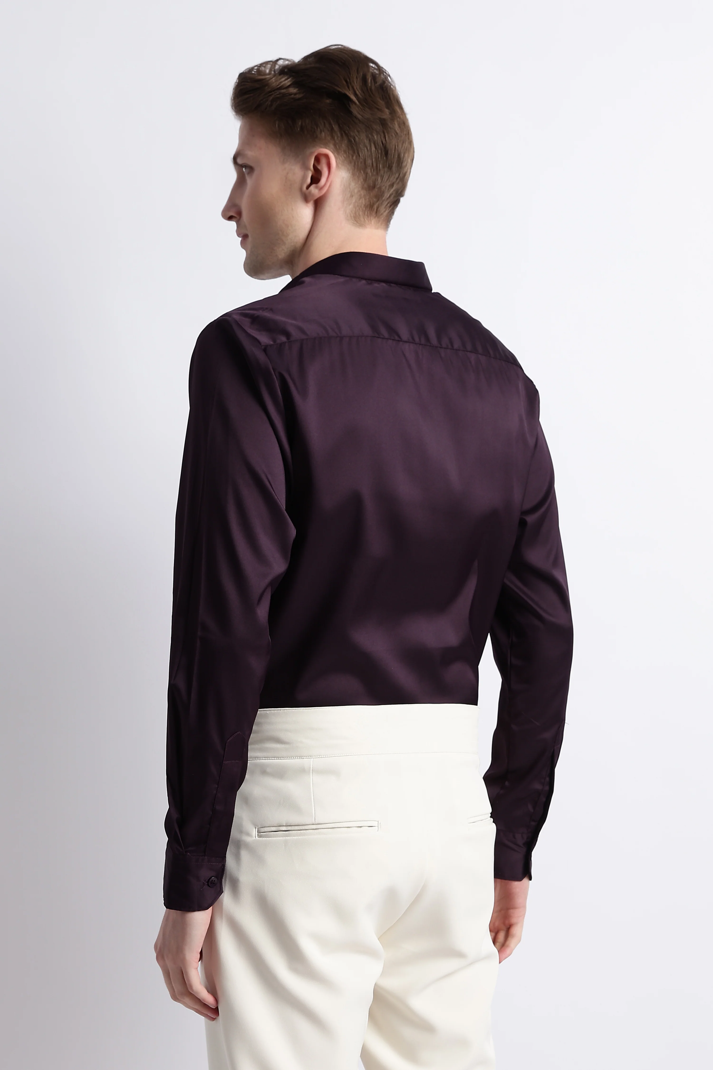 Men Smooth Satin Party Shirt - Image 5