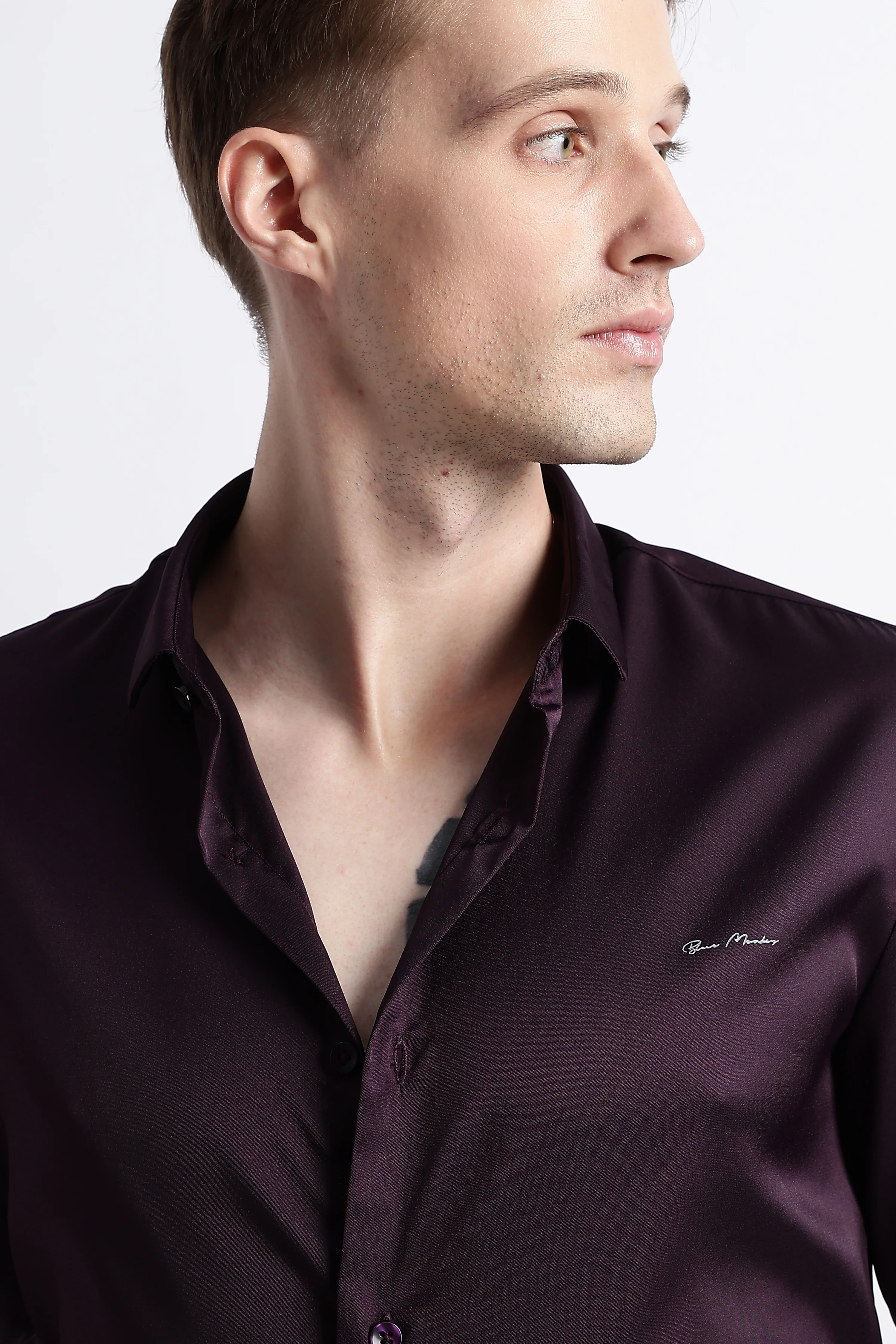 Men Smooth Satin Party Shirt - Image 6