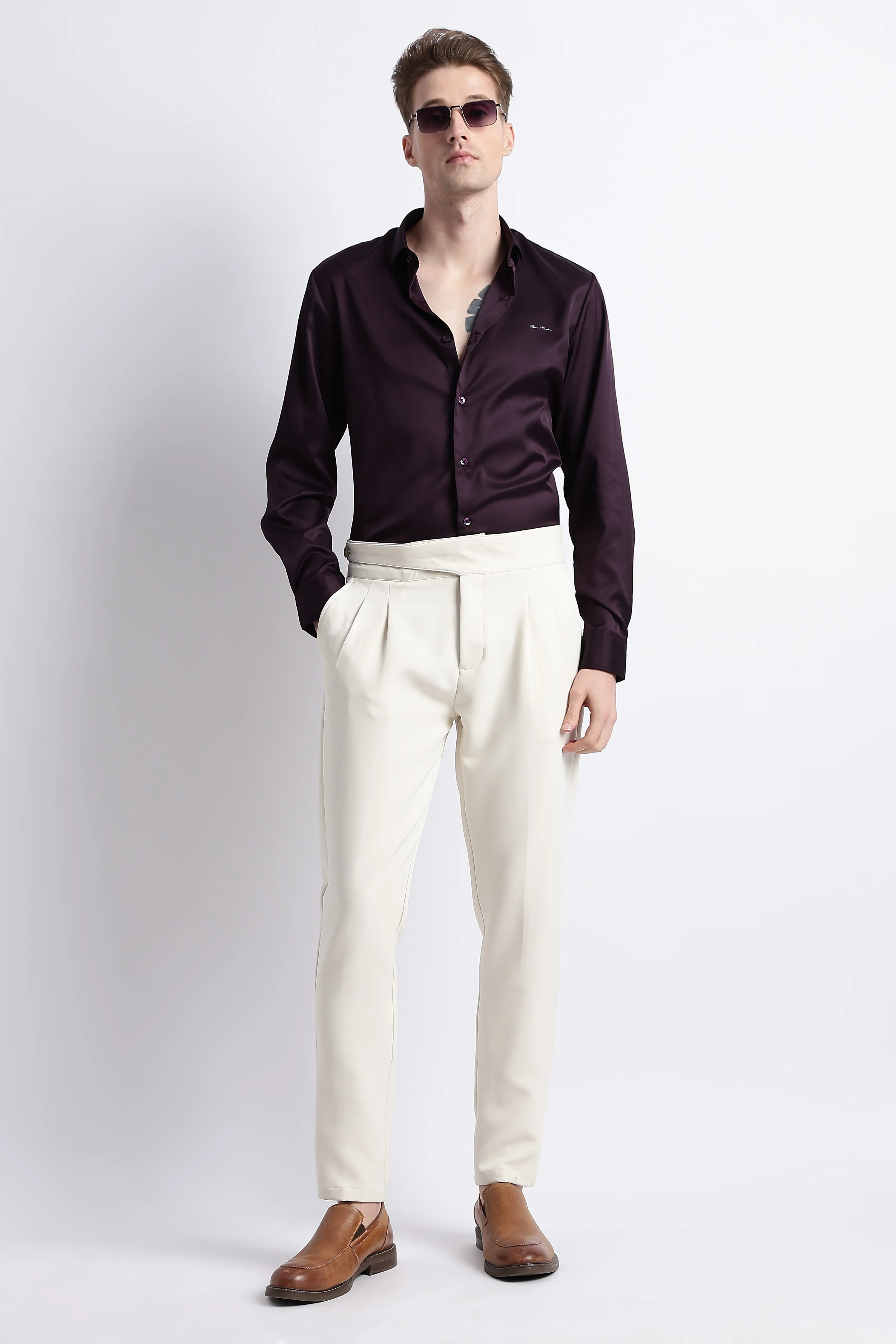 Men Smooth Satin Party Shirt - Image 8