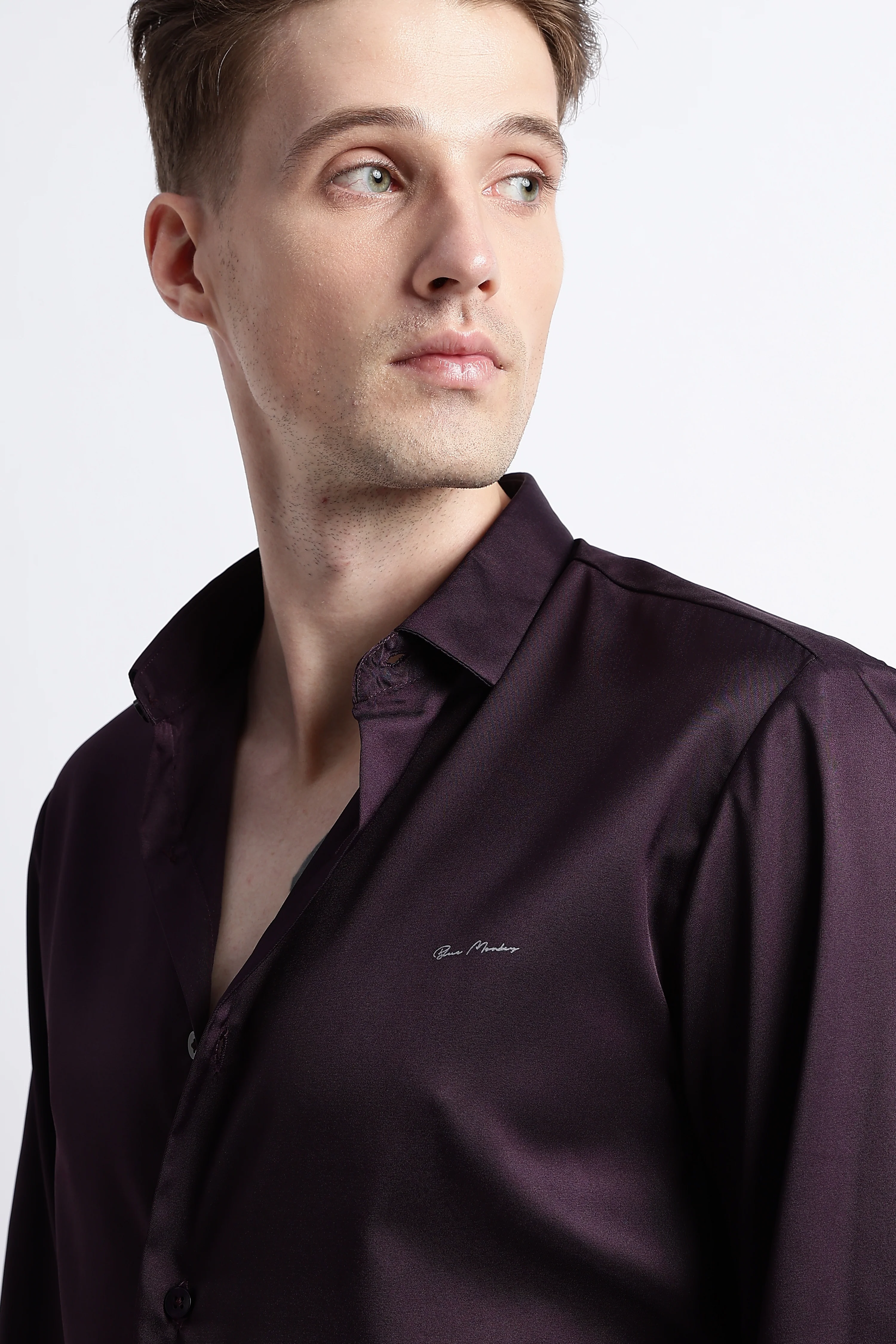 Men Smooth Satin Party Shirt - Image 9