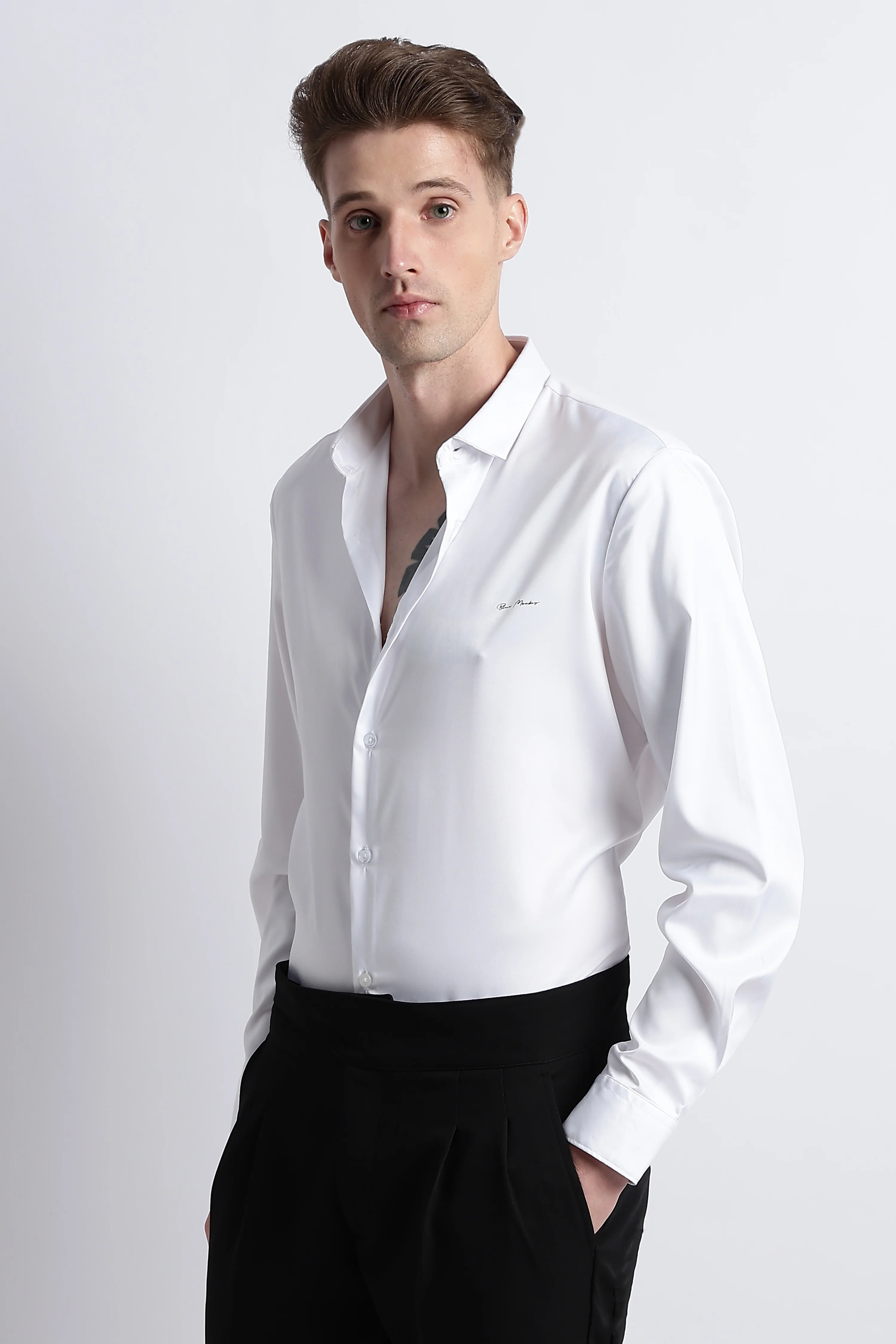 Men Smooth Satin Party Shirt - Image 6