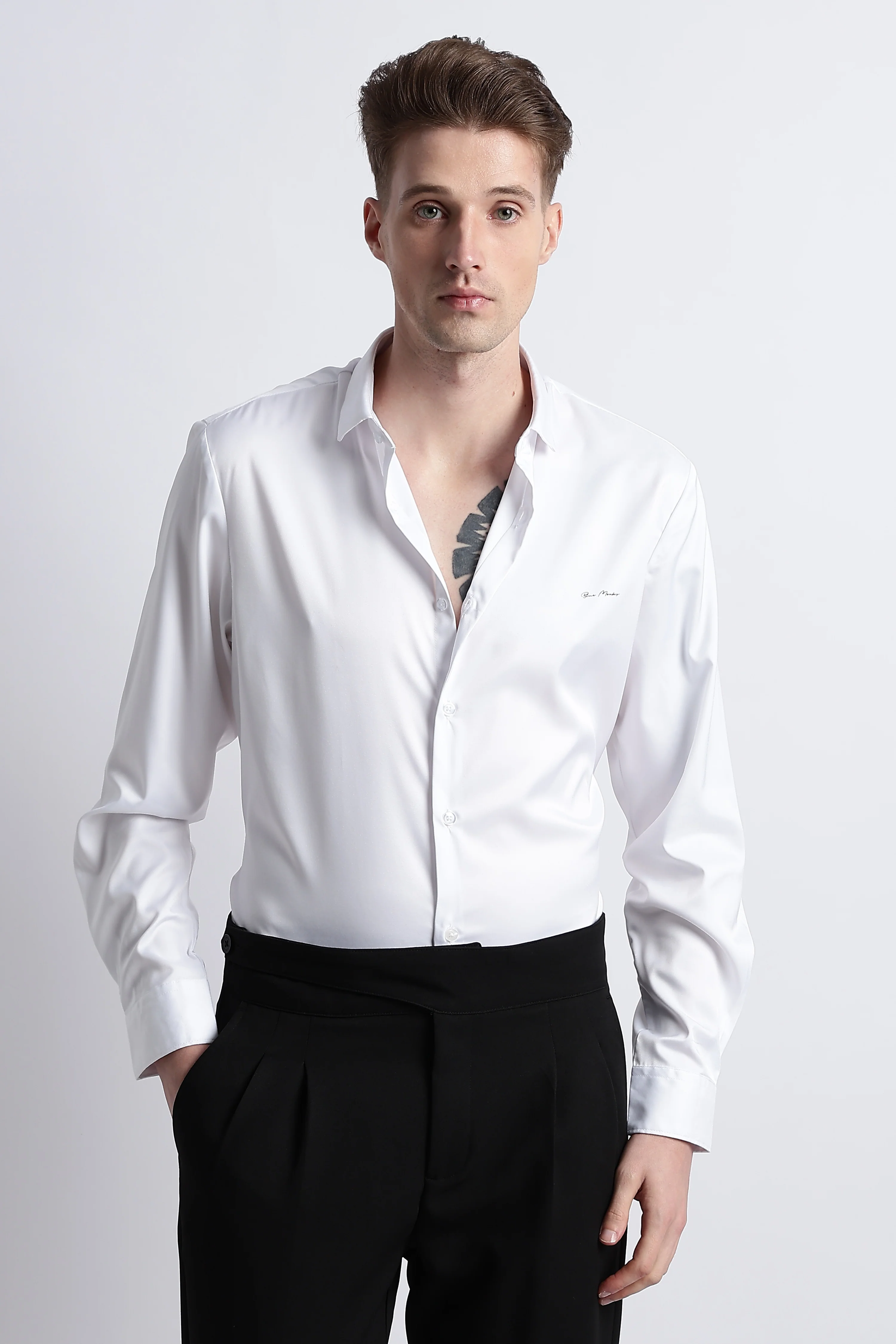 Men Smooth Satin Party Shirt - Image 9