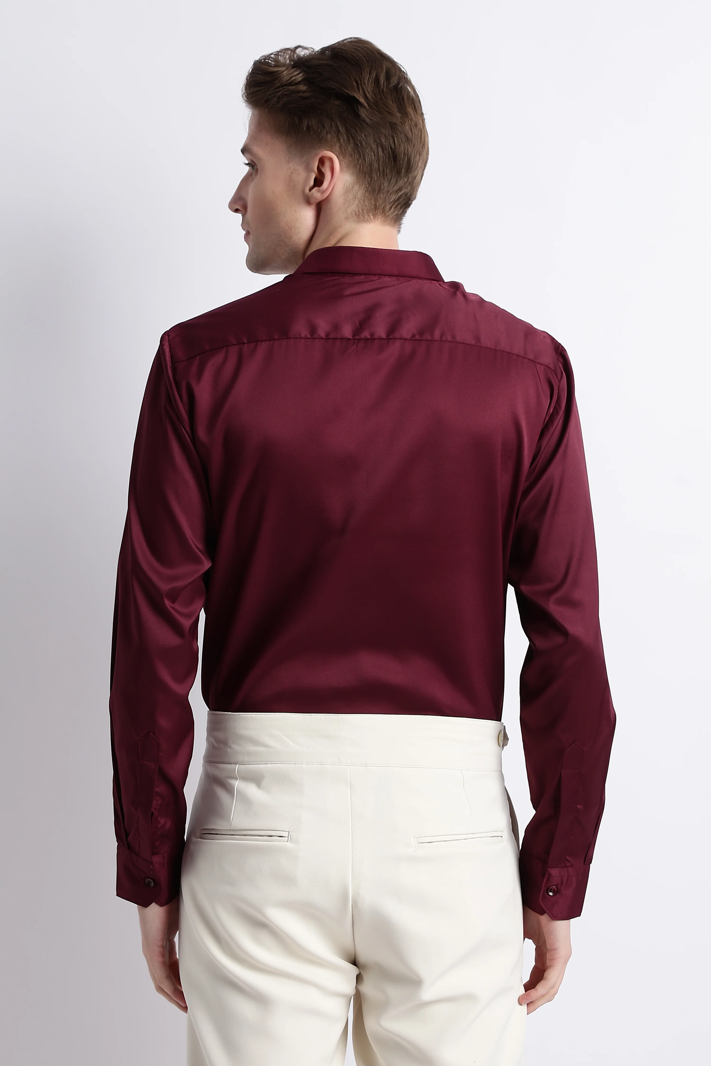 Men Smooth Satin Party Shirt - Image 10