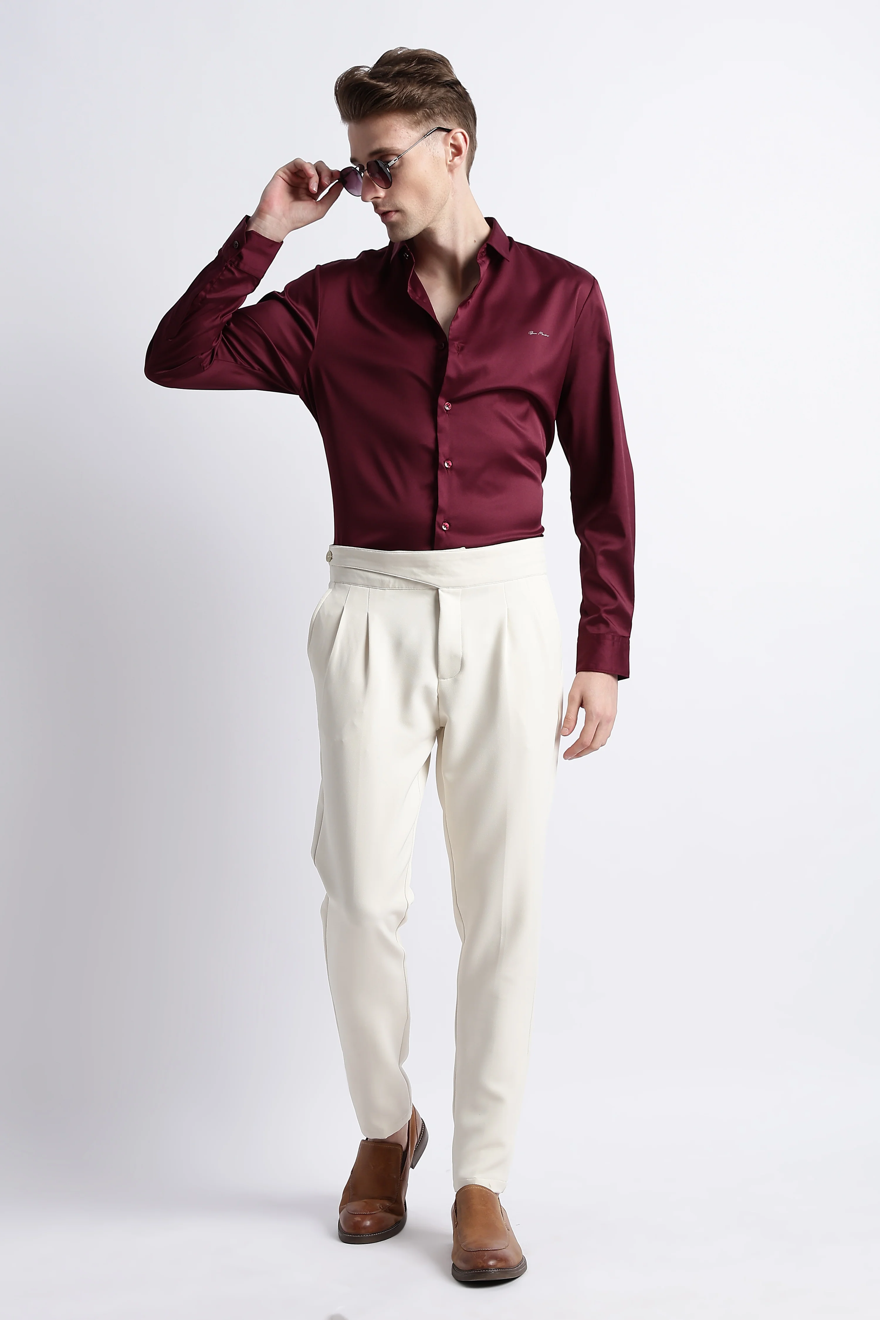 Men Smooth Satin Party Shirt - Image 2