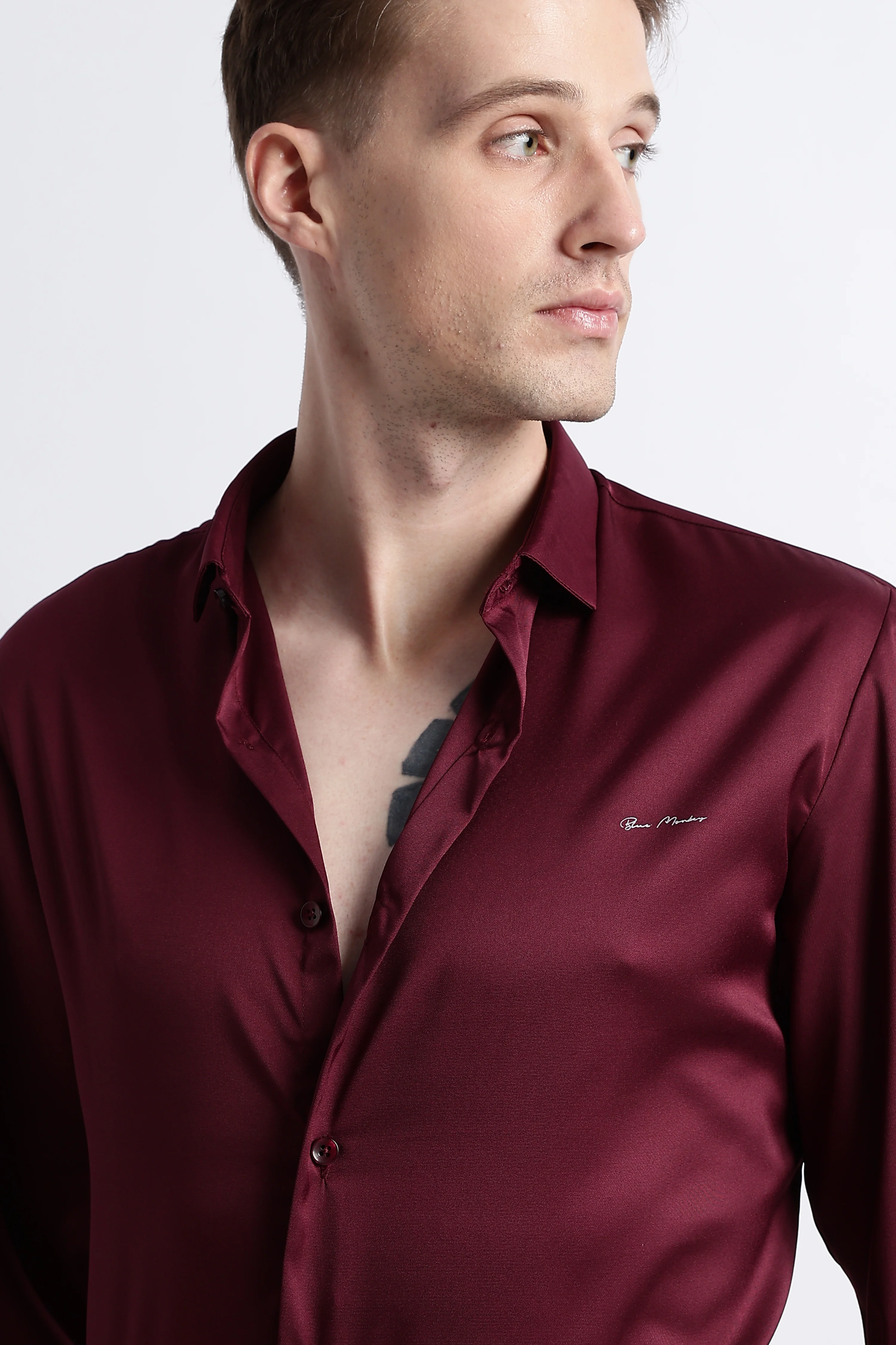 Men Smooth Satin Party Shirt - Image 6
