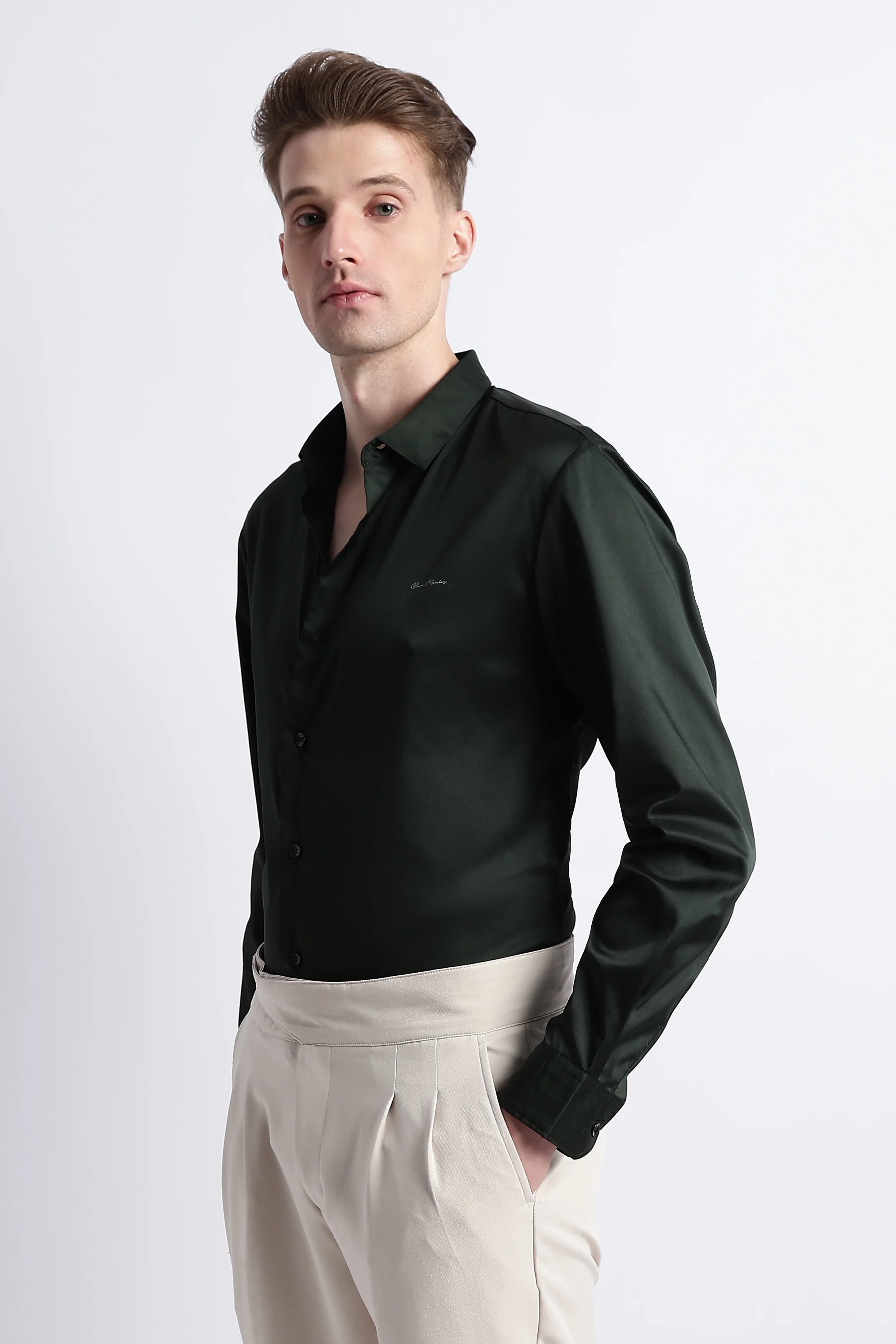 Men Smooth Satin Party Shirt - Image 10