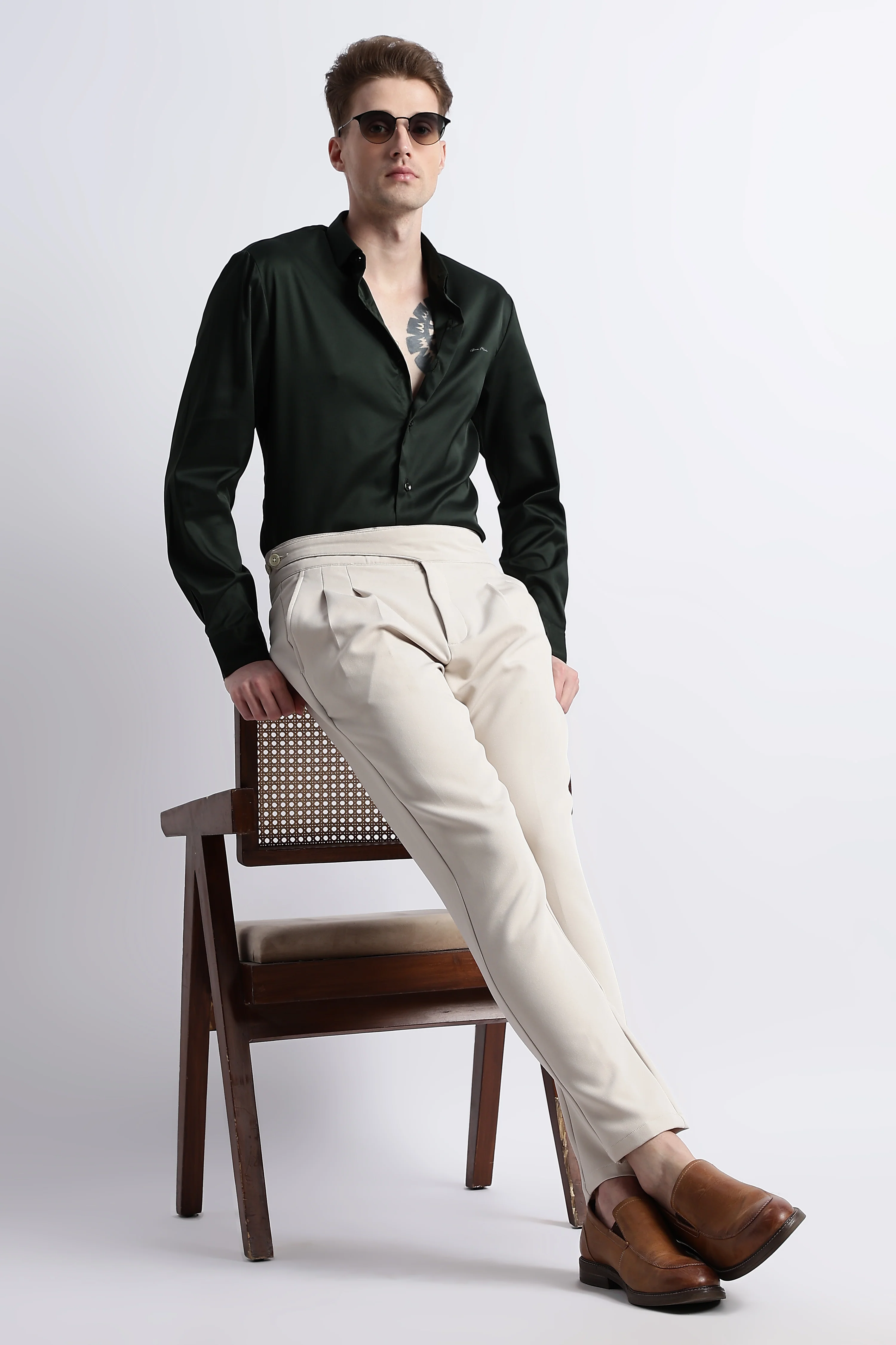 Men Smooth Satin Party Shirt - Image 2