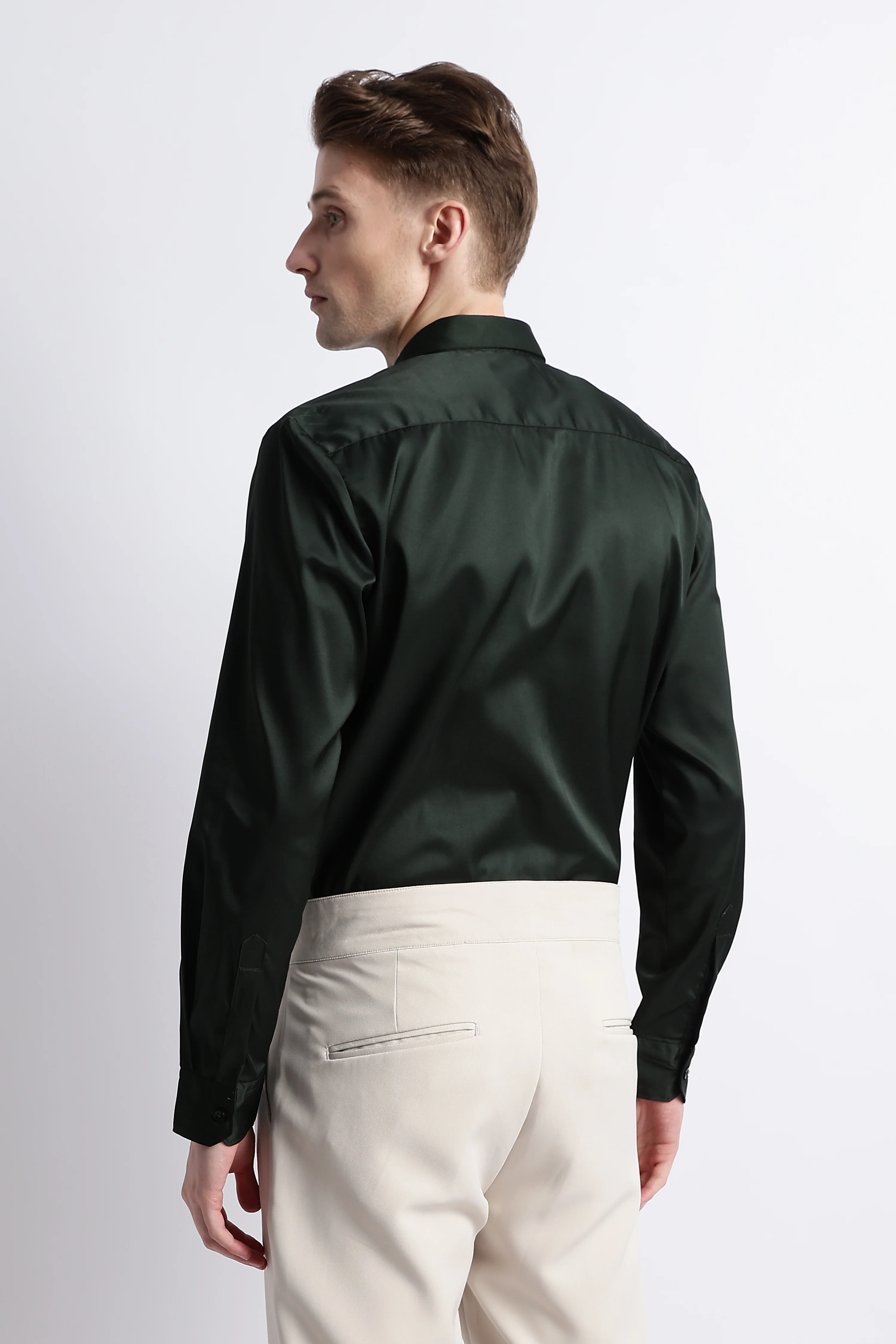 Men Smooth Satin Party Shirt - Image 3