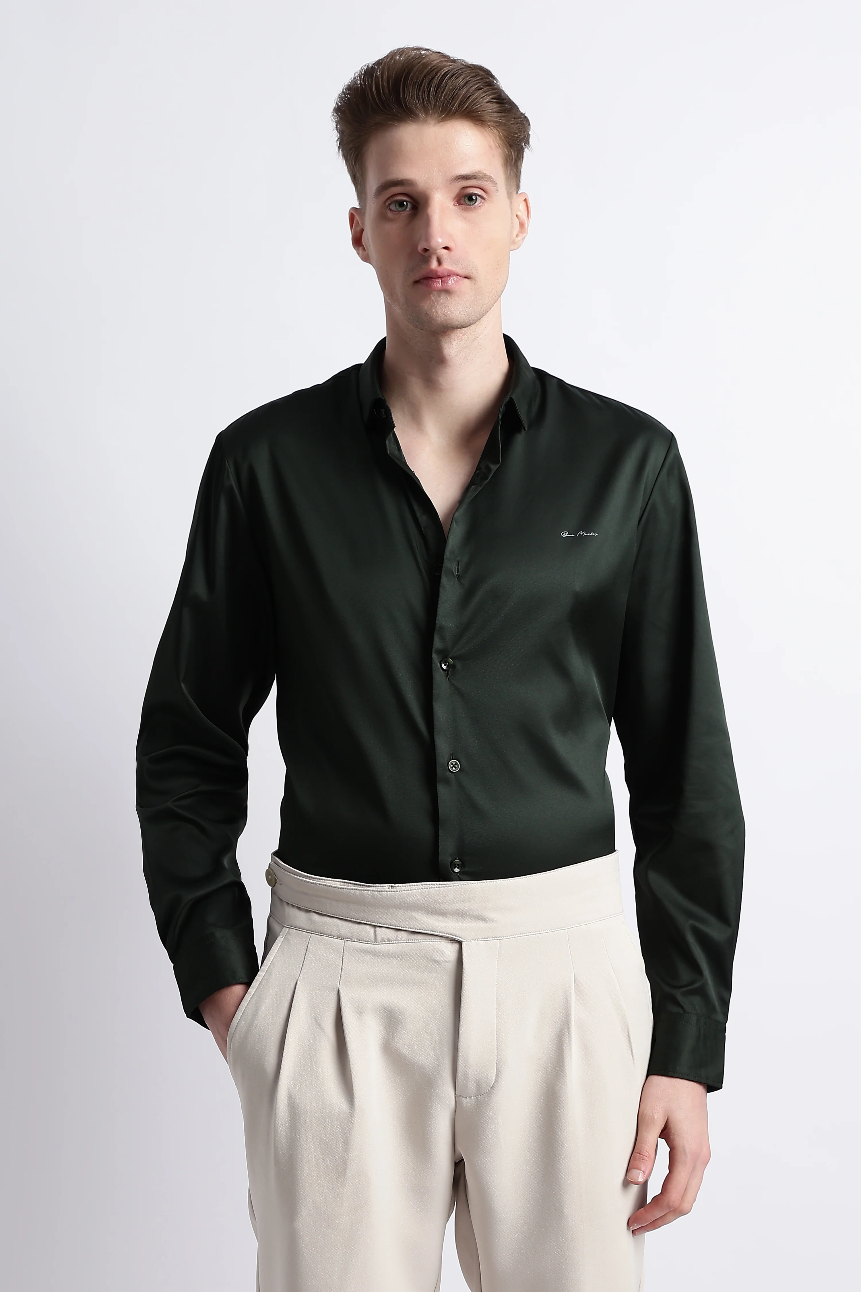 Men Smooth Satin Party Shirt - Image 4