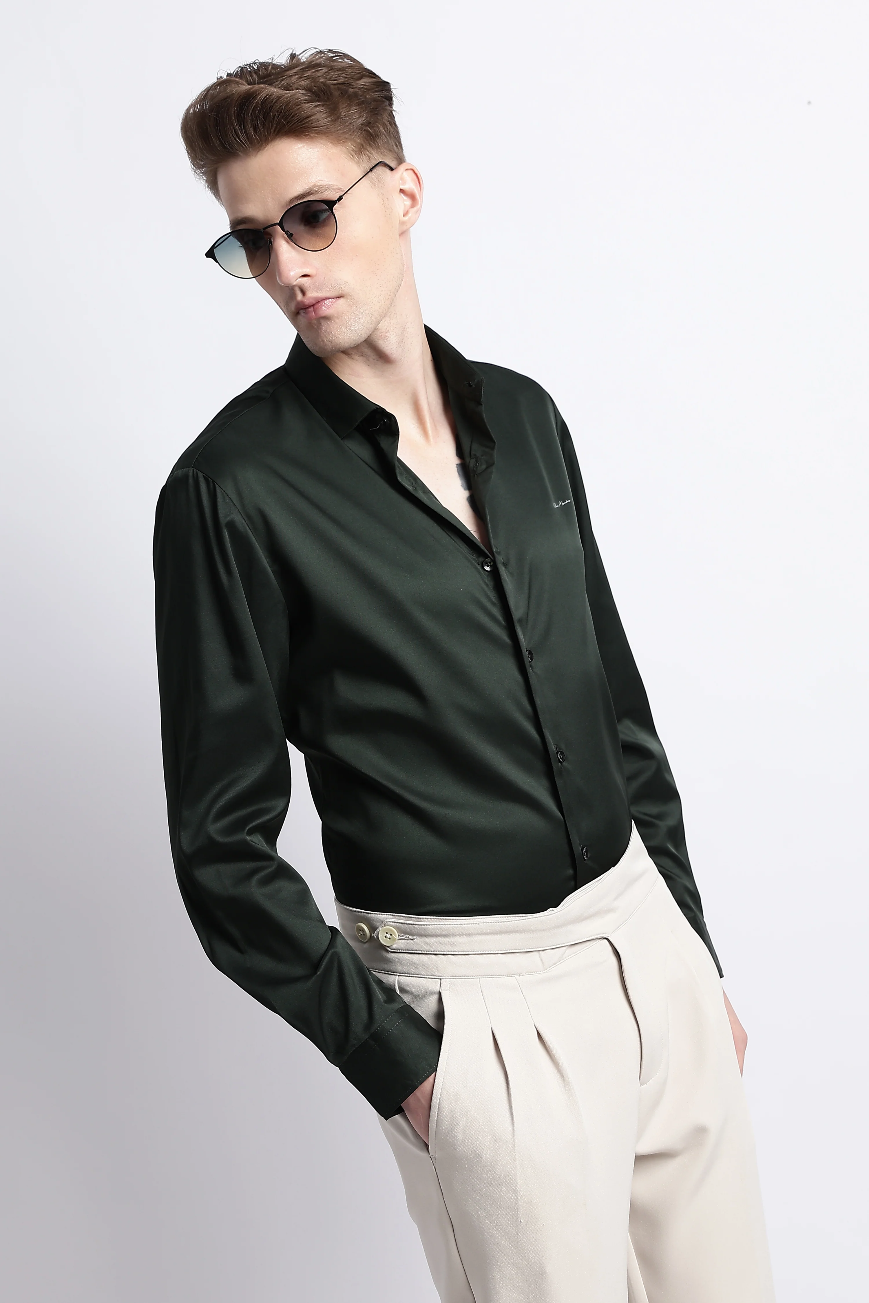 Men Smooth Satin Party Shirt - Image 6