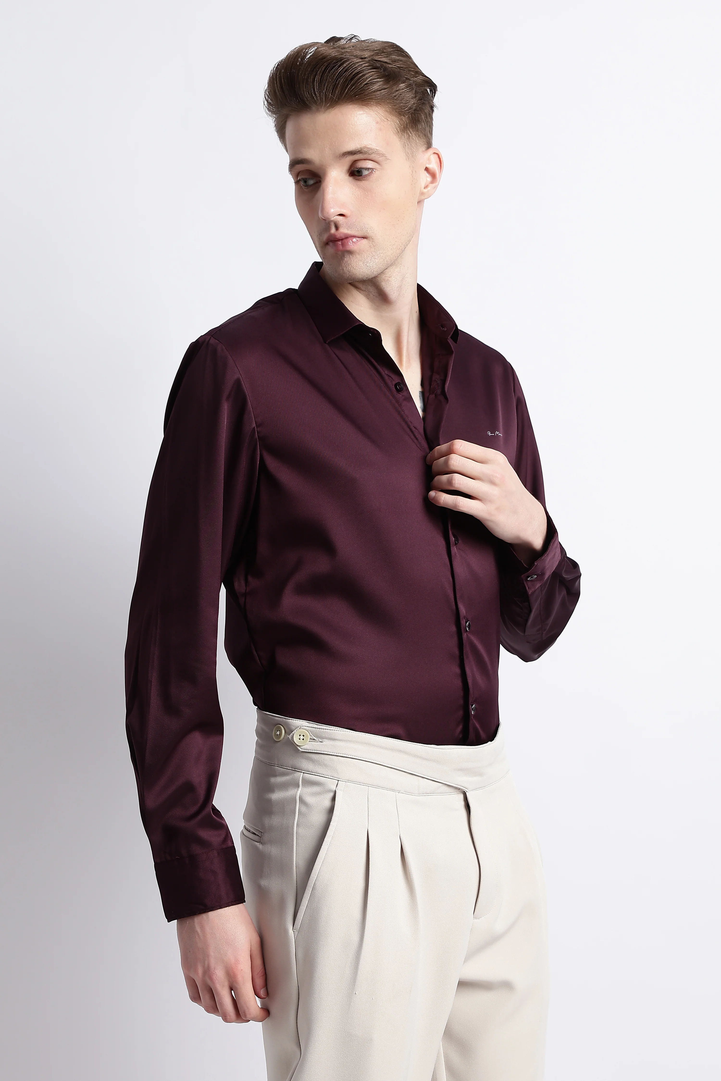 Men Smooth Satin Party Shirt - Image 10
