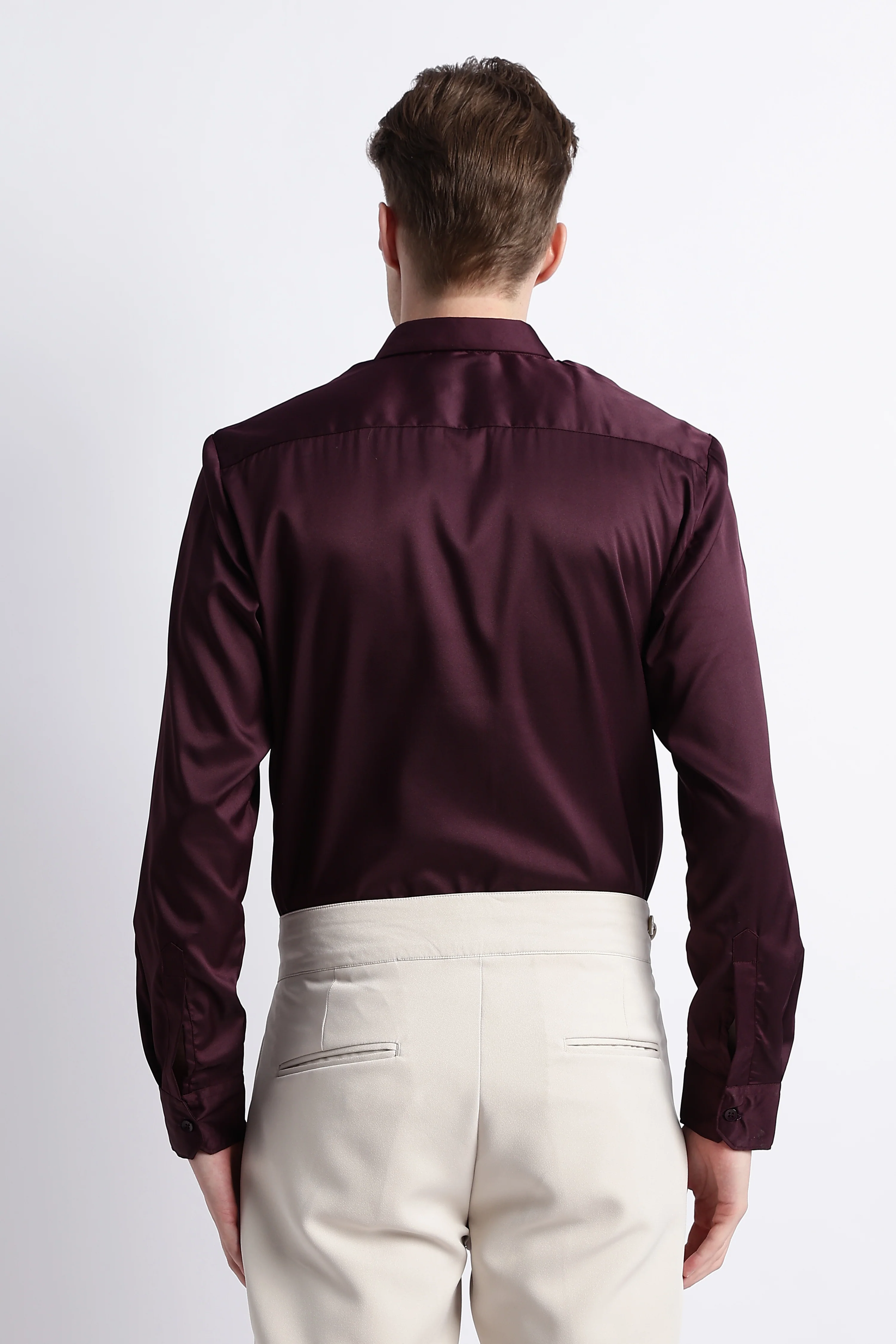 Men Smooth Satin Party Shirt - Image 4
