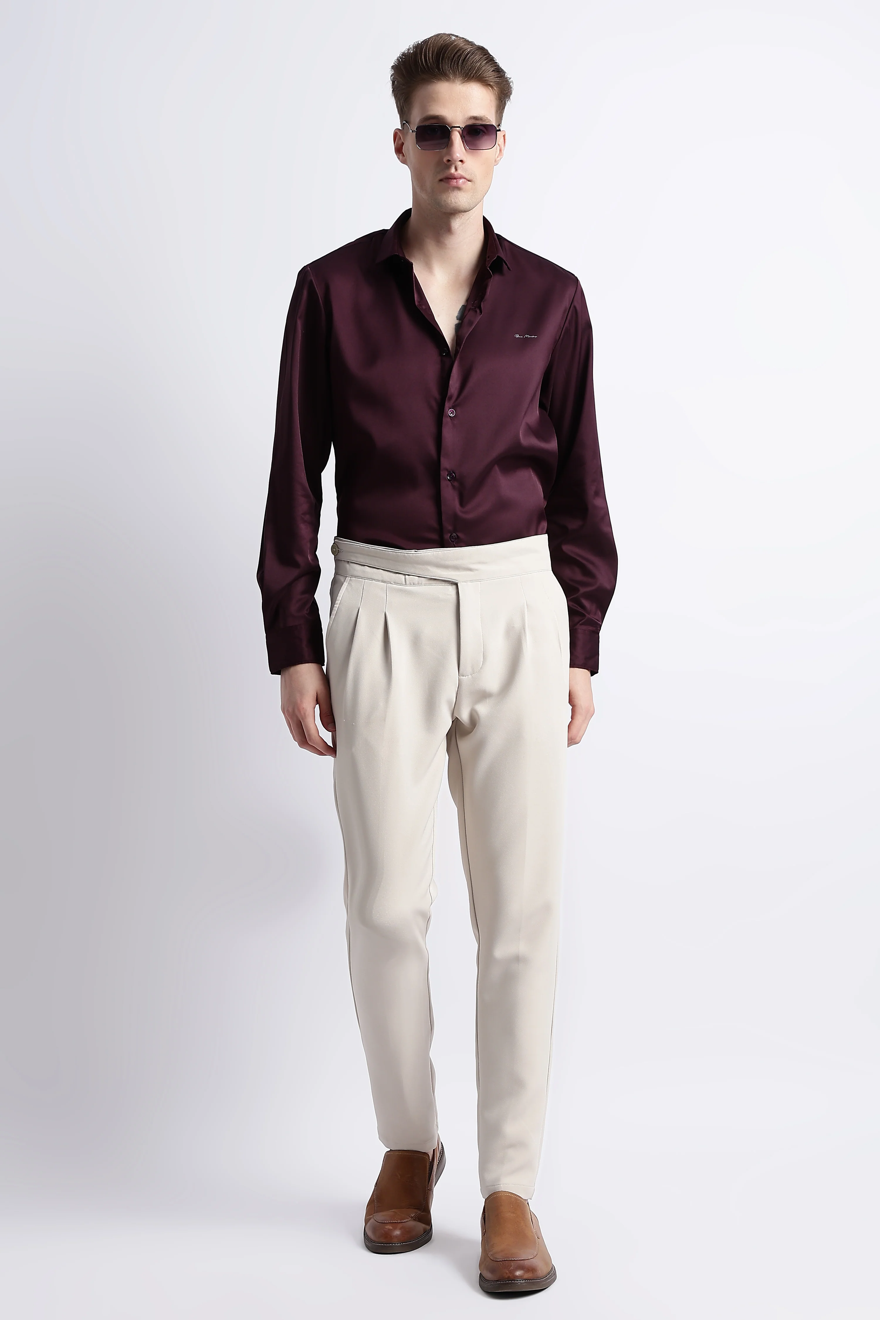 Men Smooth Satin Party Shirt - Image 5
