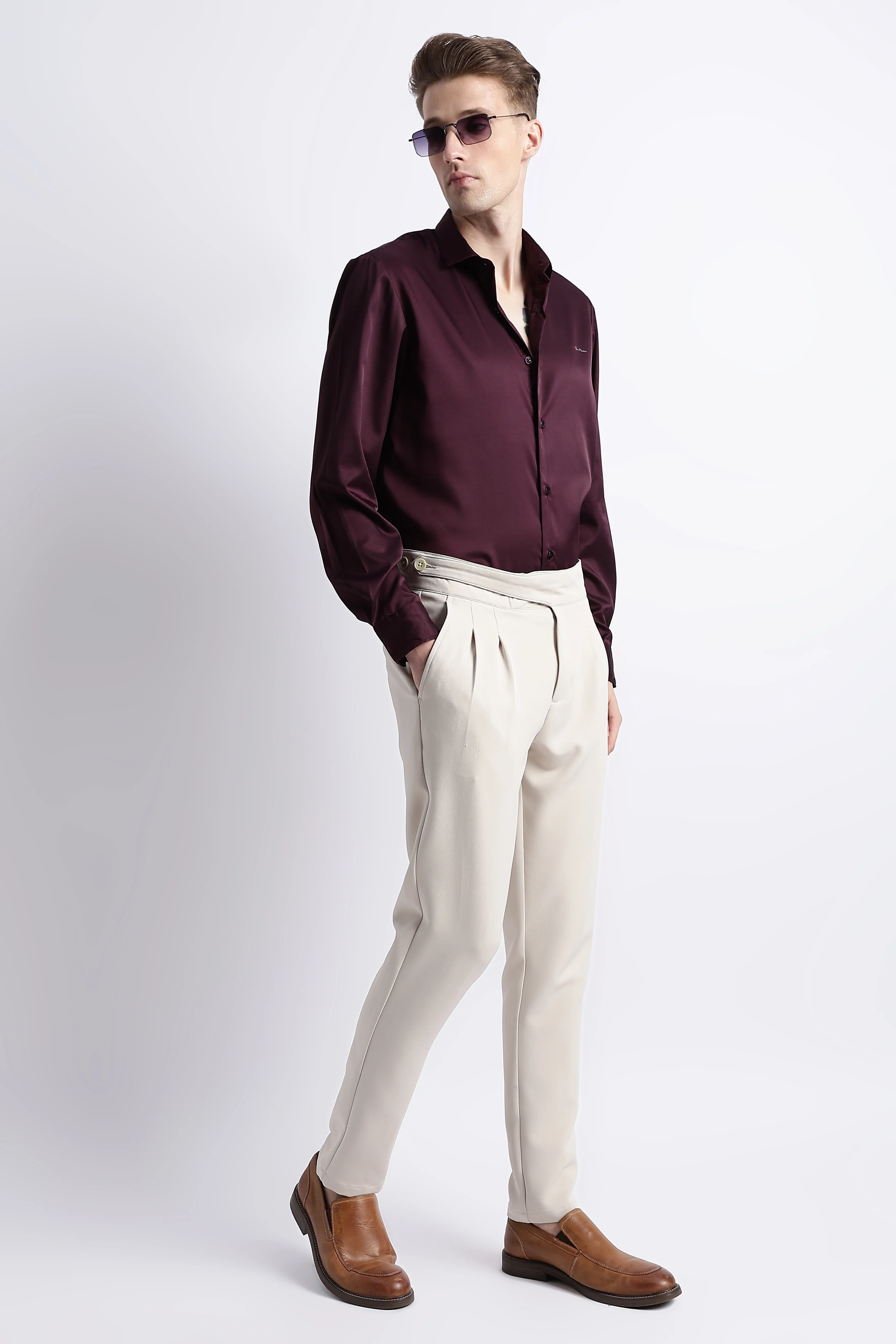 Men Smooth Satin Party Shirt - Image 6