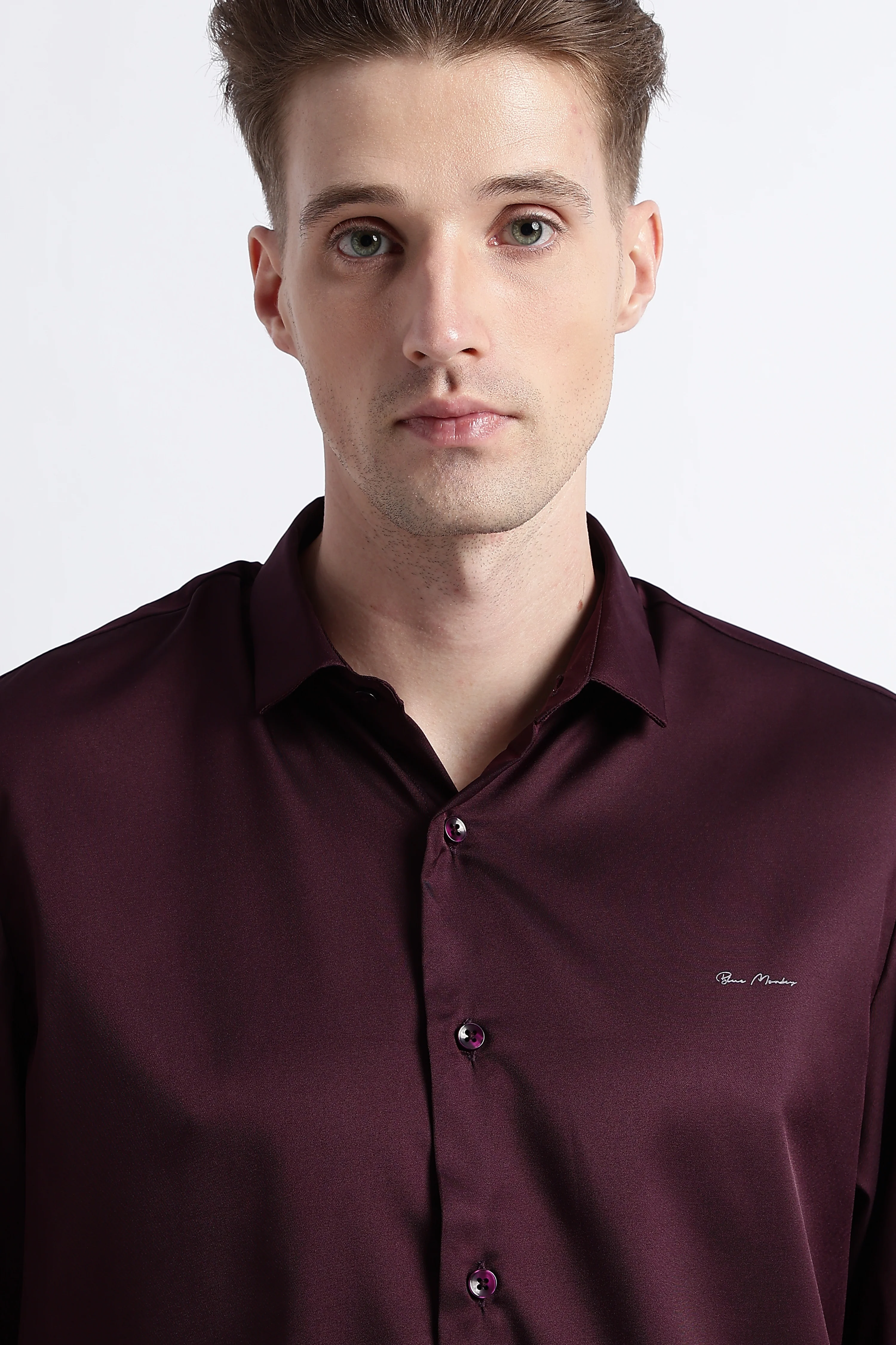 Men Smooth Satin Party Shirt - Image 8