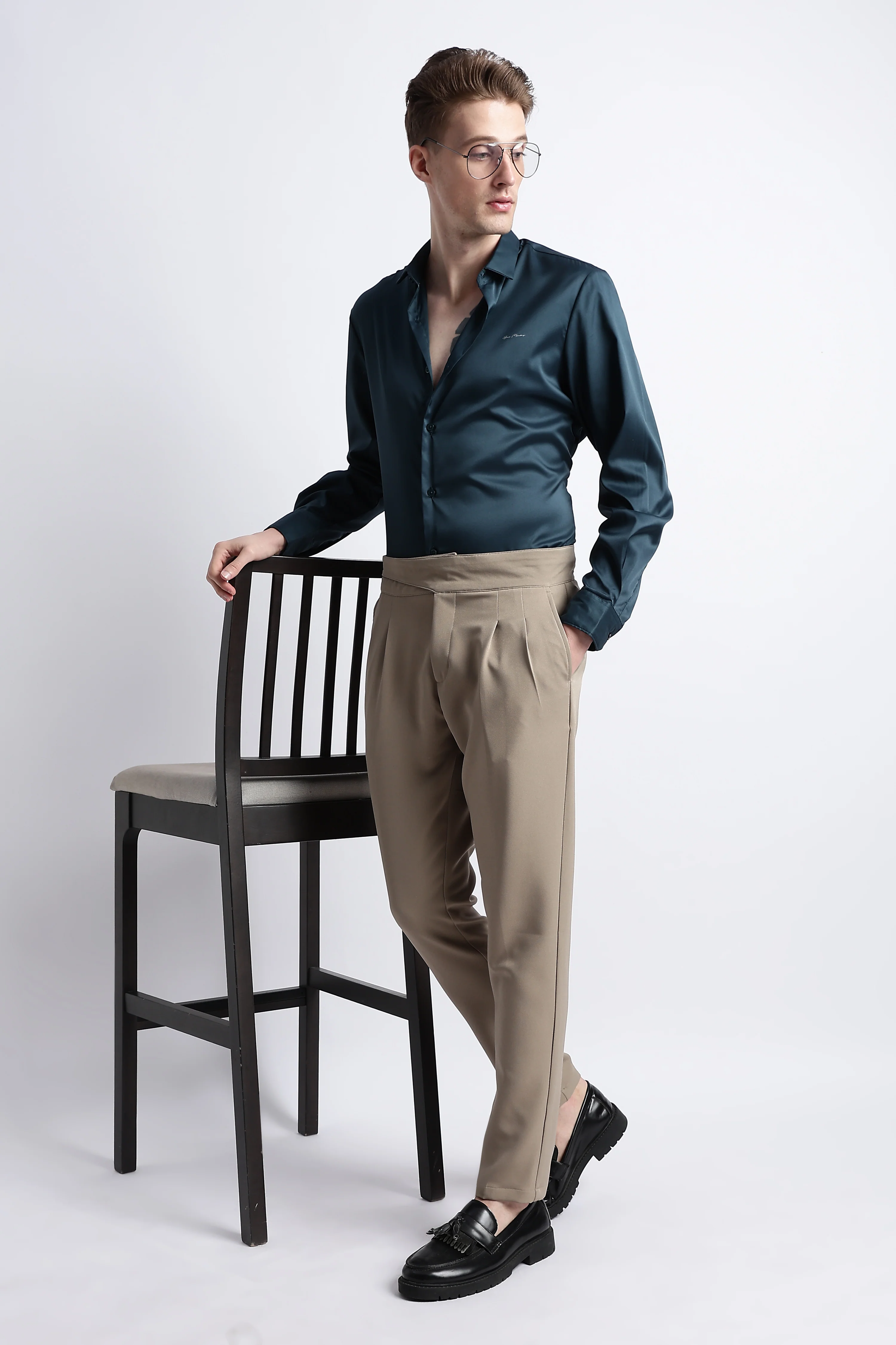 Men Smooth Satin Party Shirt - Image 3