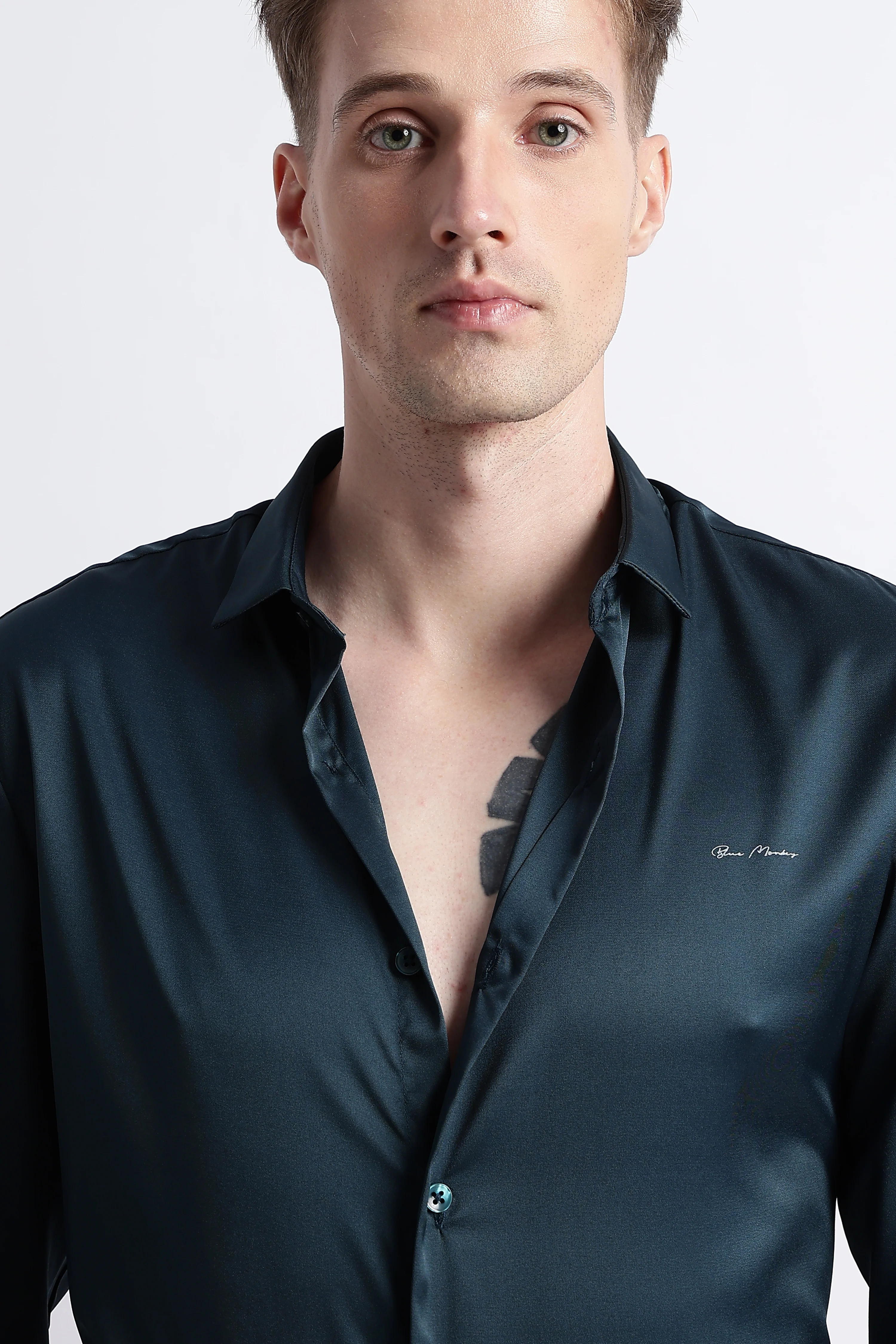 Men Smooth Satin Party Shirt - Image 6