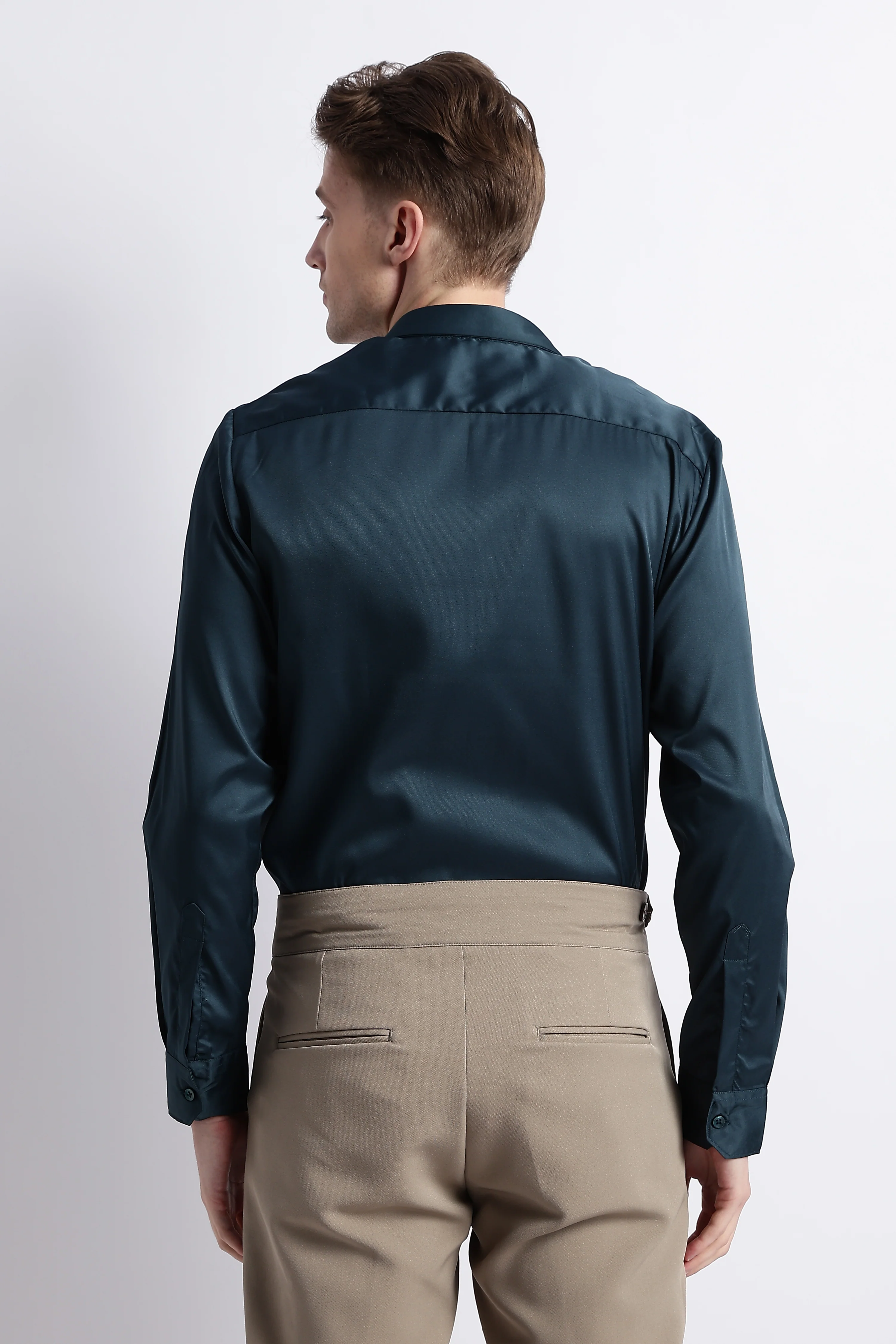 Men Smooth Satin Party Shirt - Image 9