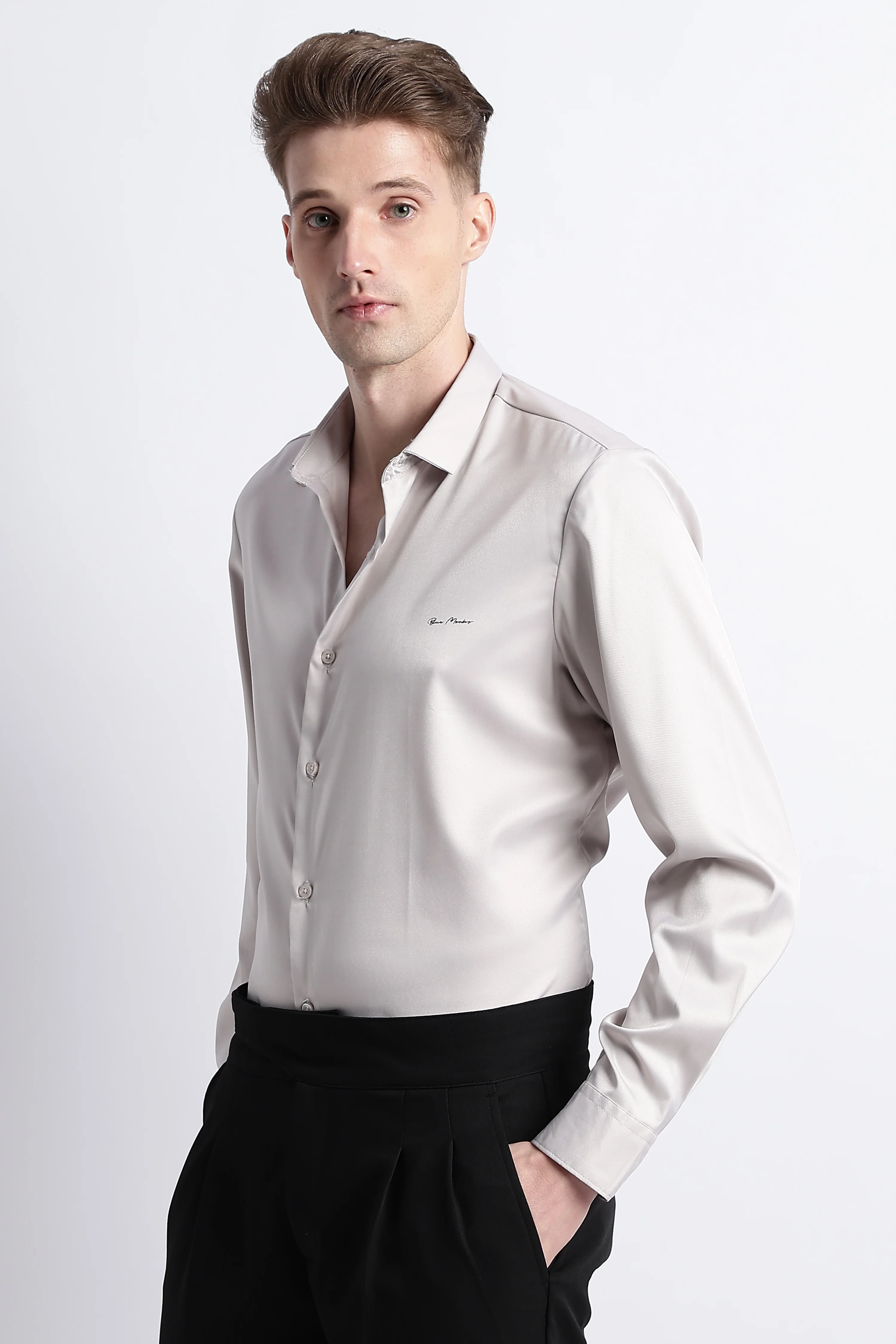 Men Smooth Satin Party Shirt - Image 10