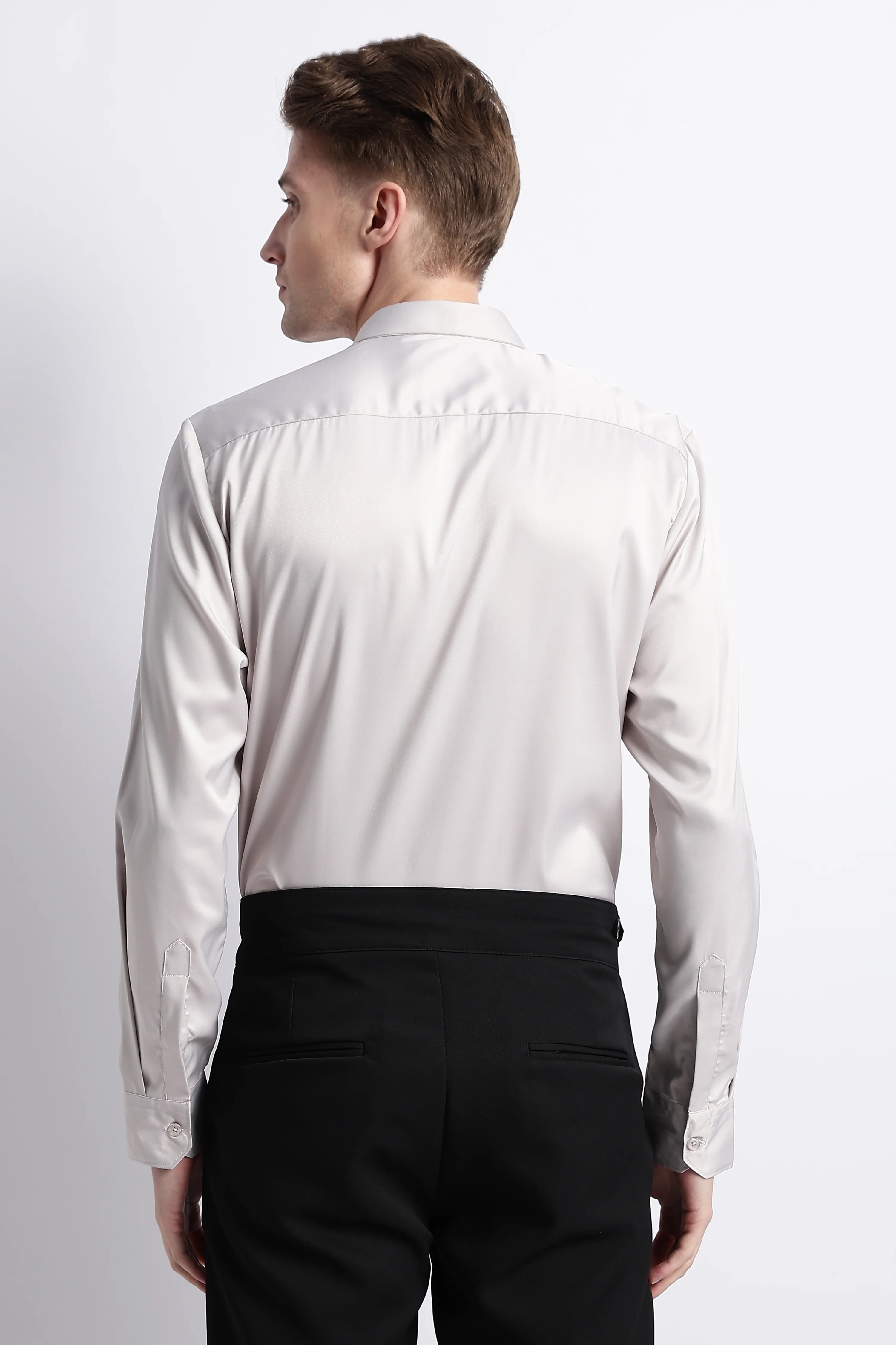 Men Smooth Satin Party Shirt - Image 2