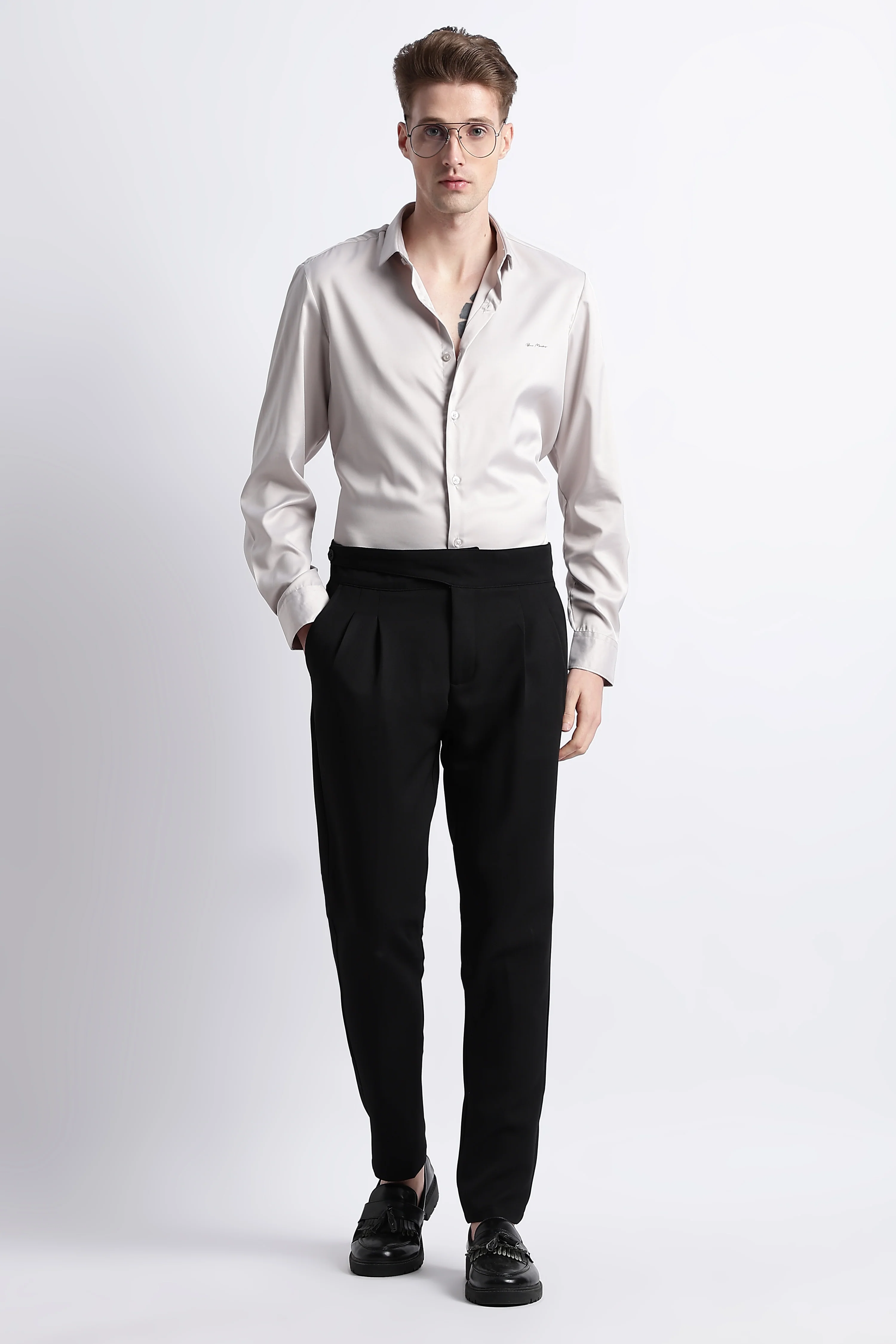 Men Smooth Satin Party Shirt - Image 4