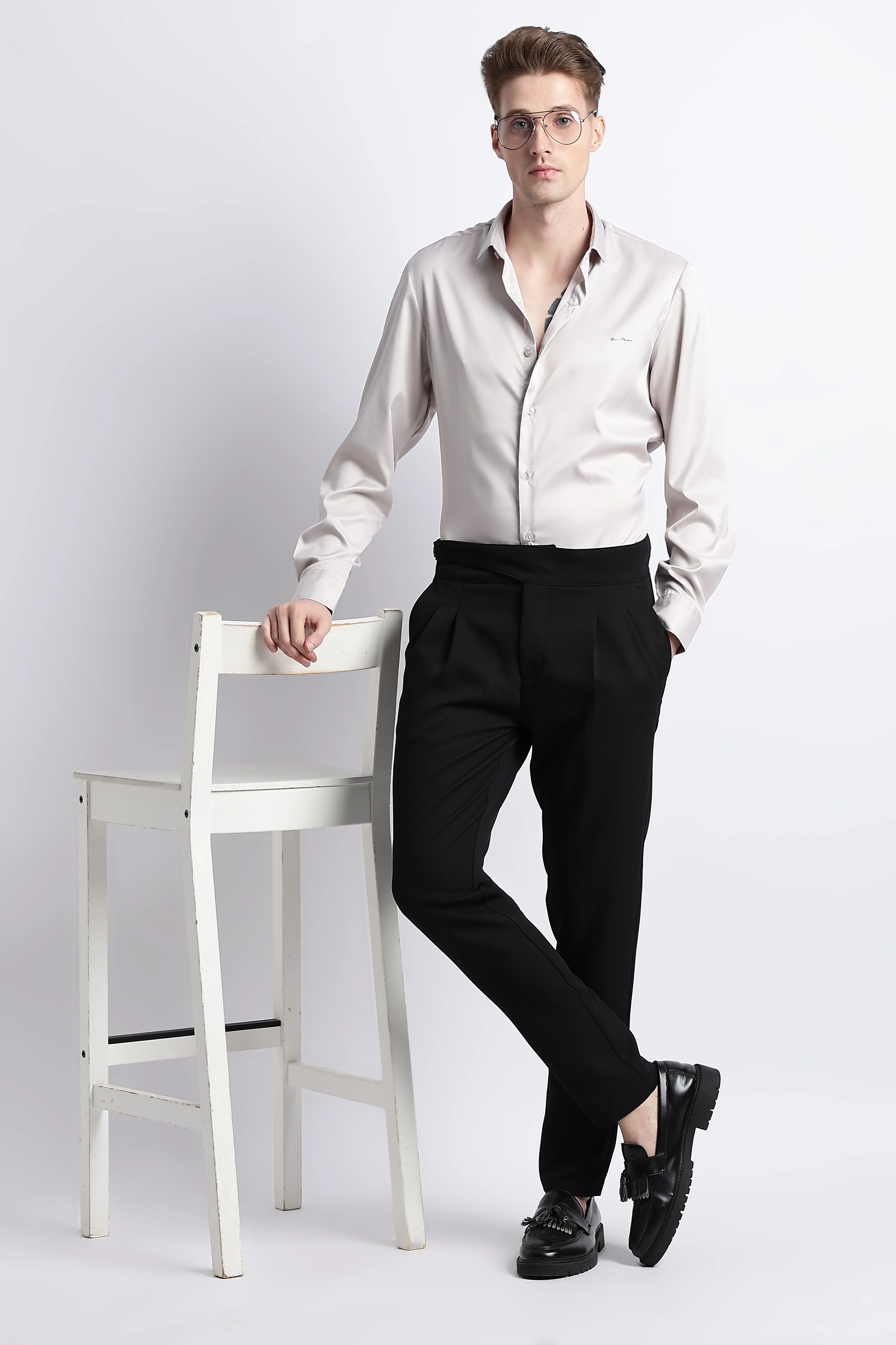 Men Smooth Satin Party Shirt - Image 5