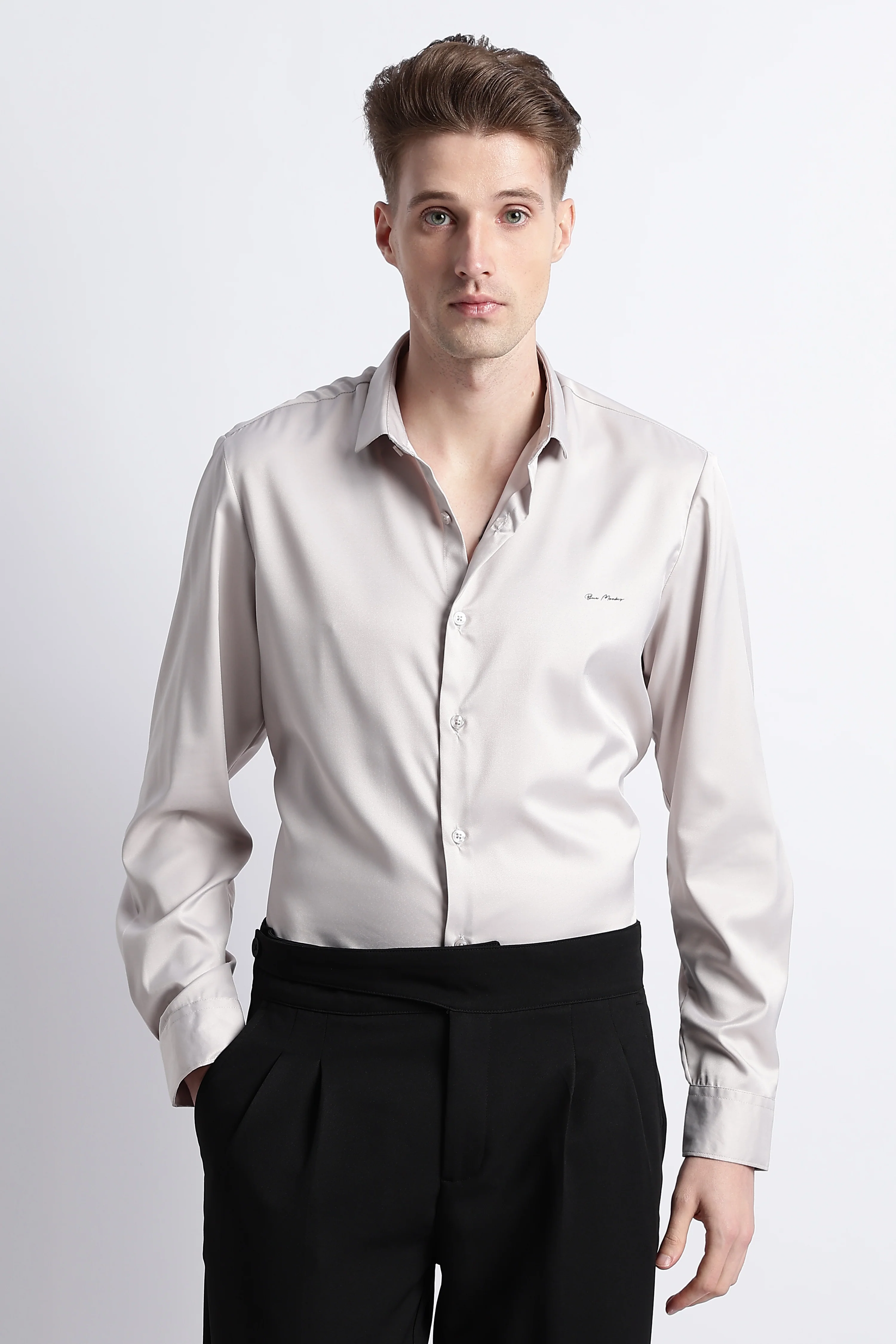 Men Smooth Satin Party Shirt - Image 6