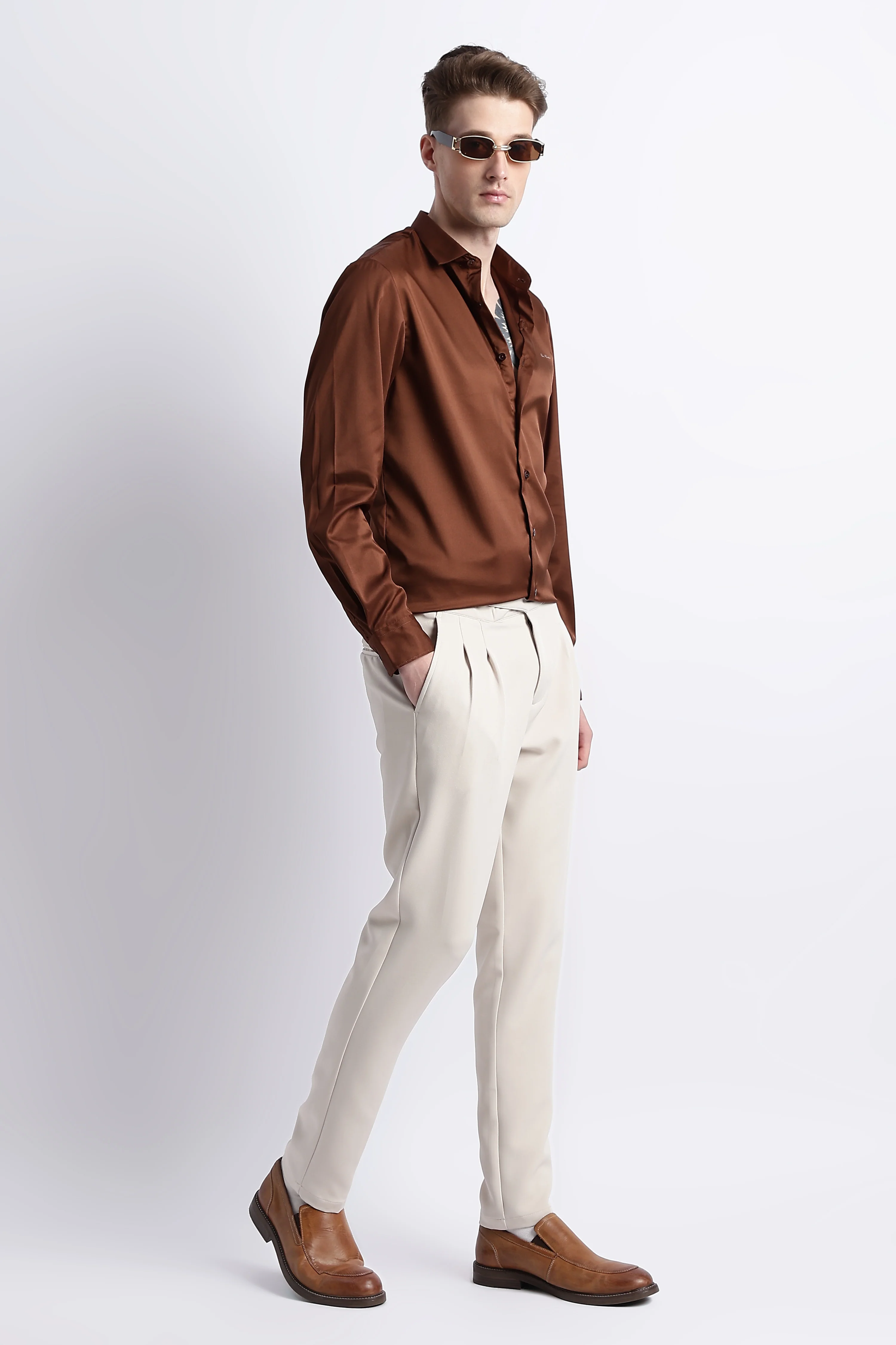 Men Smooth Satin Party Shirt - Image 11
