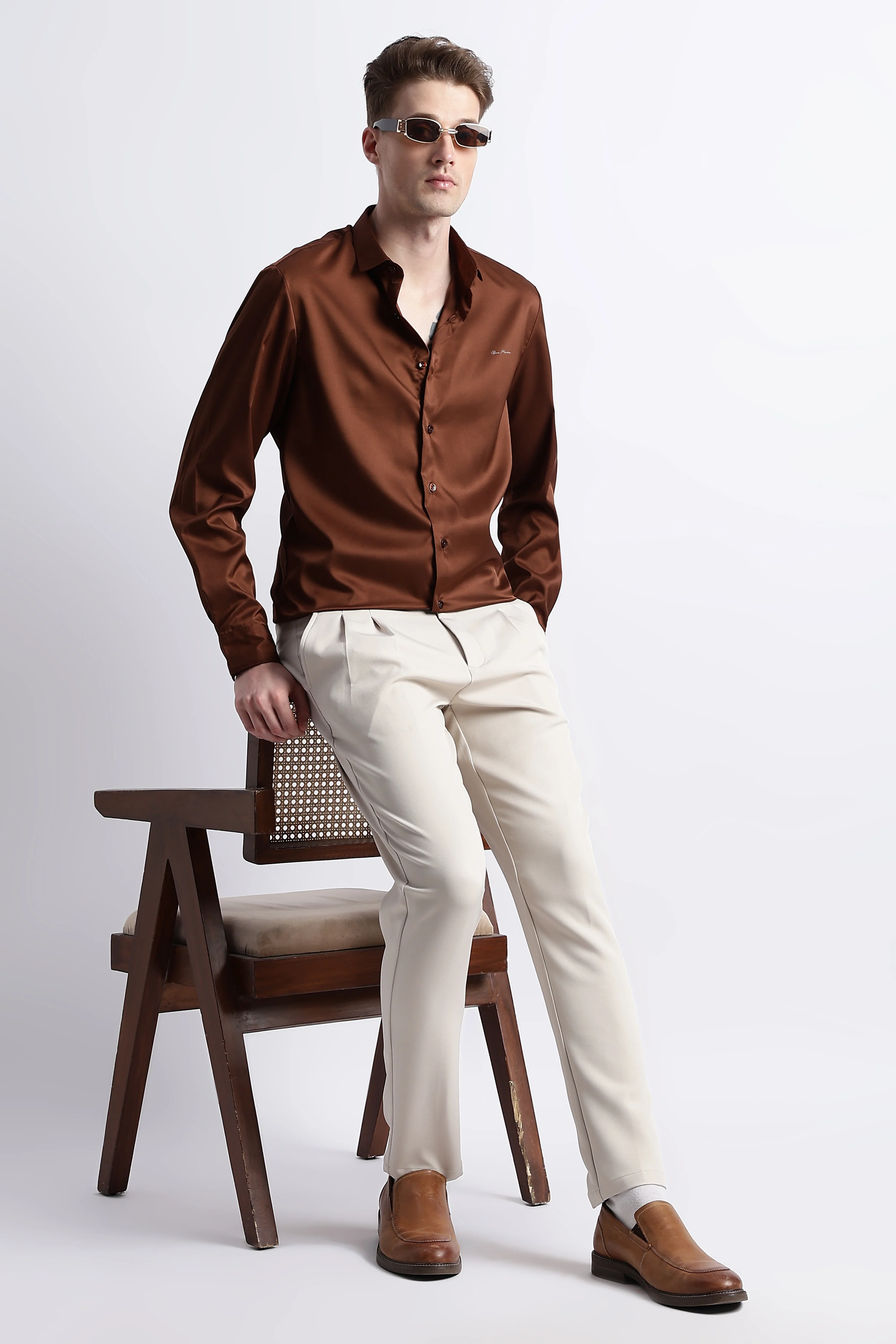 Men Smooth Satin Party Shirt - Image 2