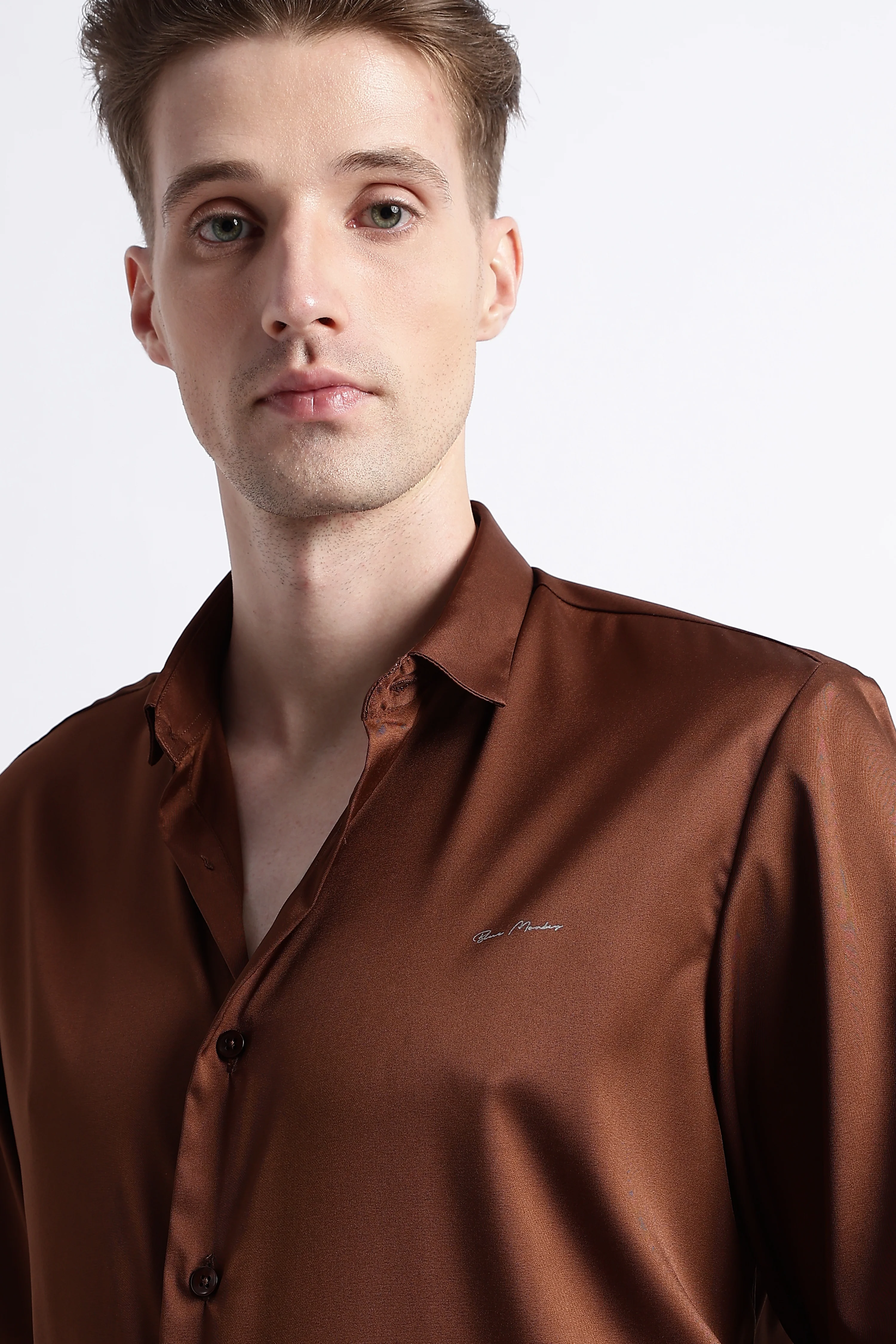 Men Smooth Satin Party Shirt - Image 4
