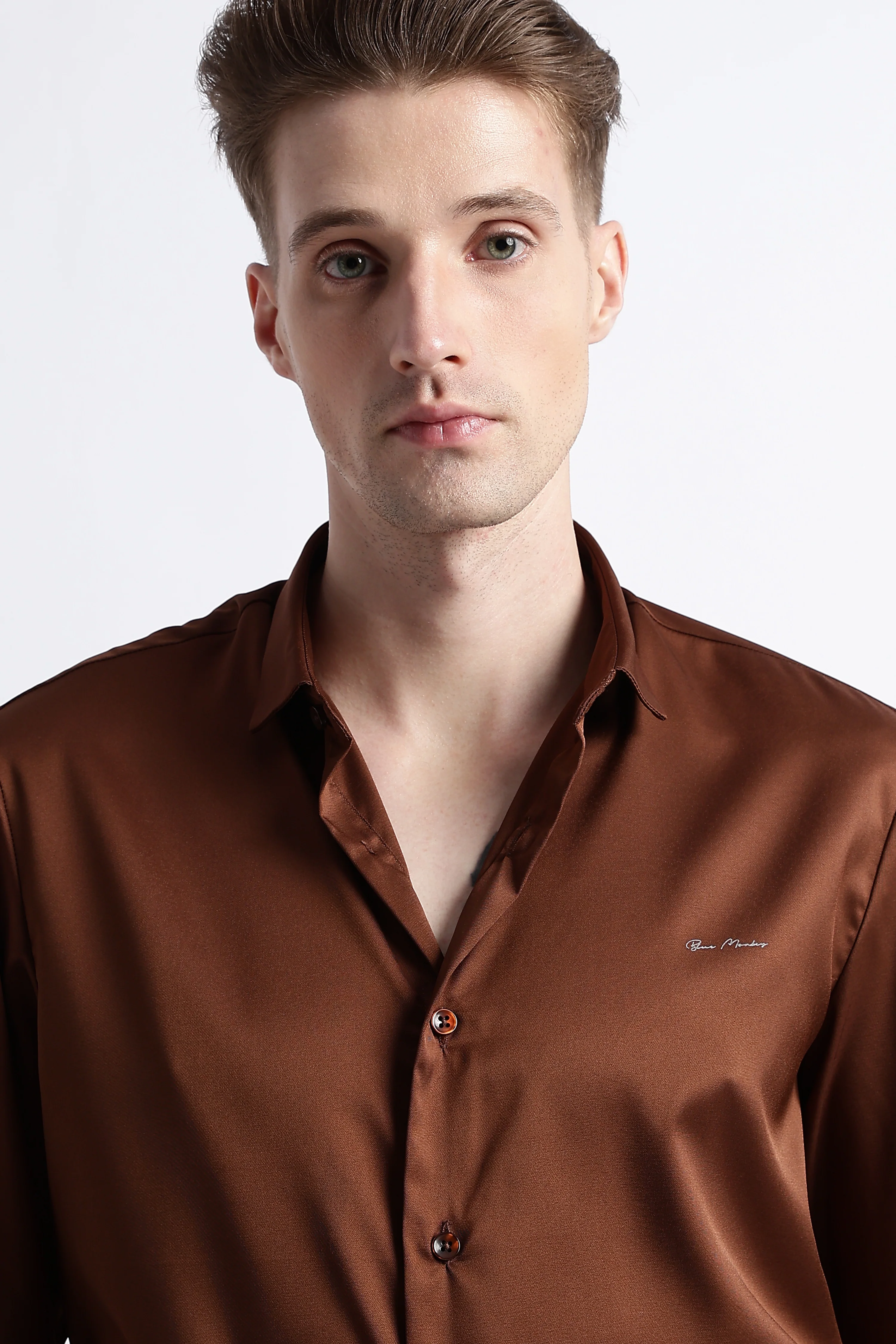 Men Smooth Satin Party Shirt - Image 7