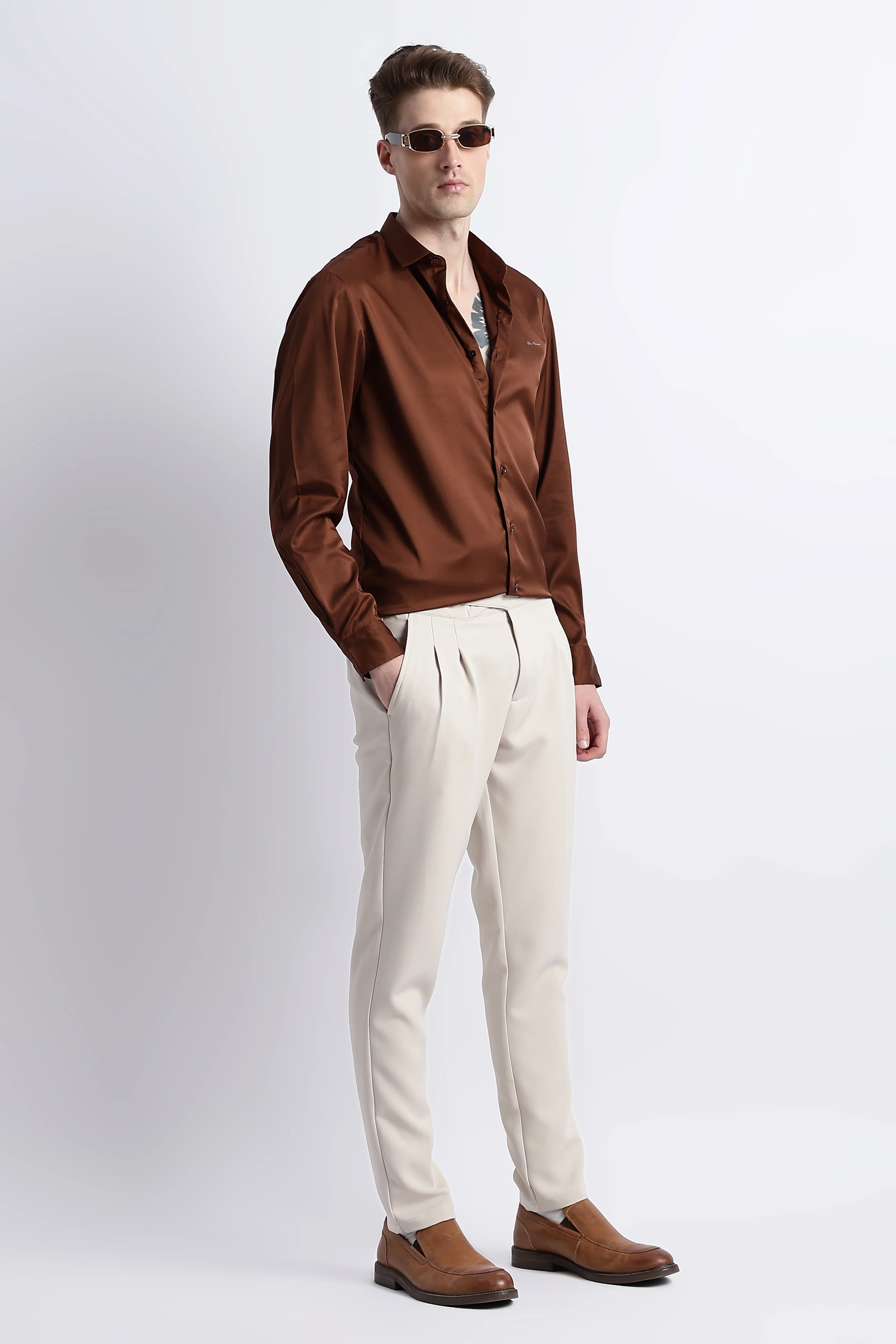 Men Smooth Satin Party Shirt - Image 9