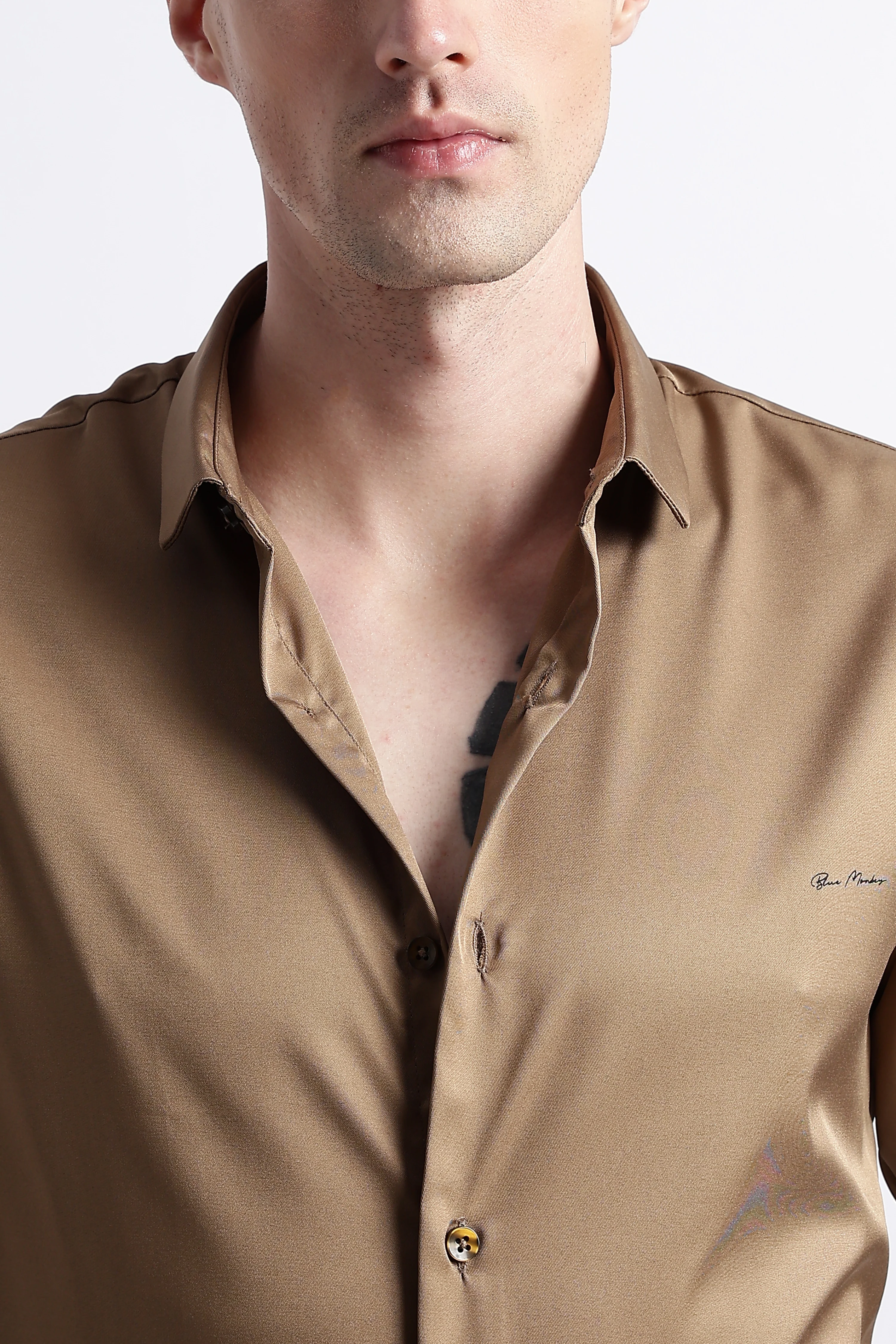 Men Smooth Satin Party Shirt - Image 2