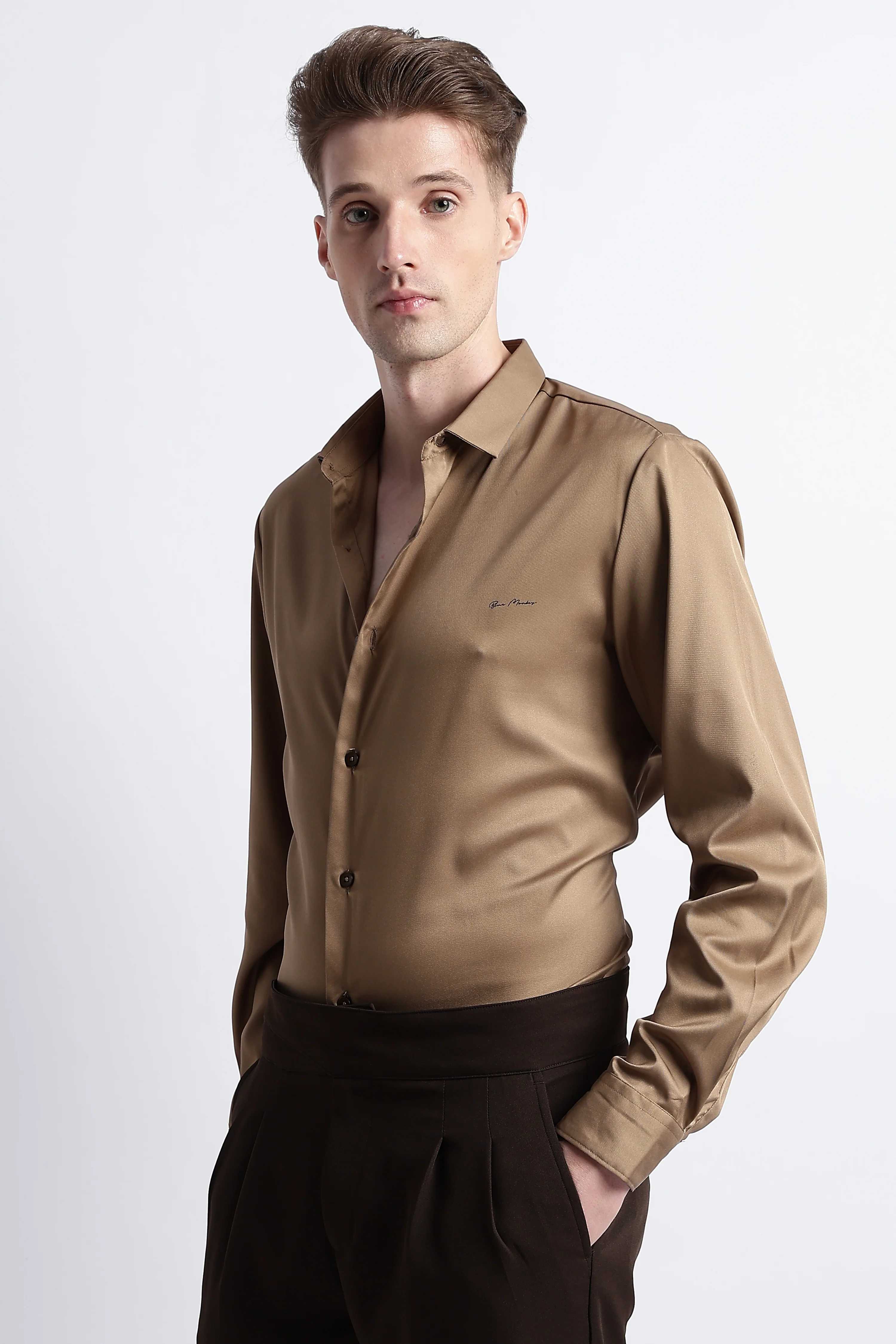 Men Smooth Satin Party Shirt - Image 6