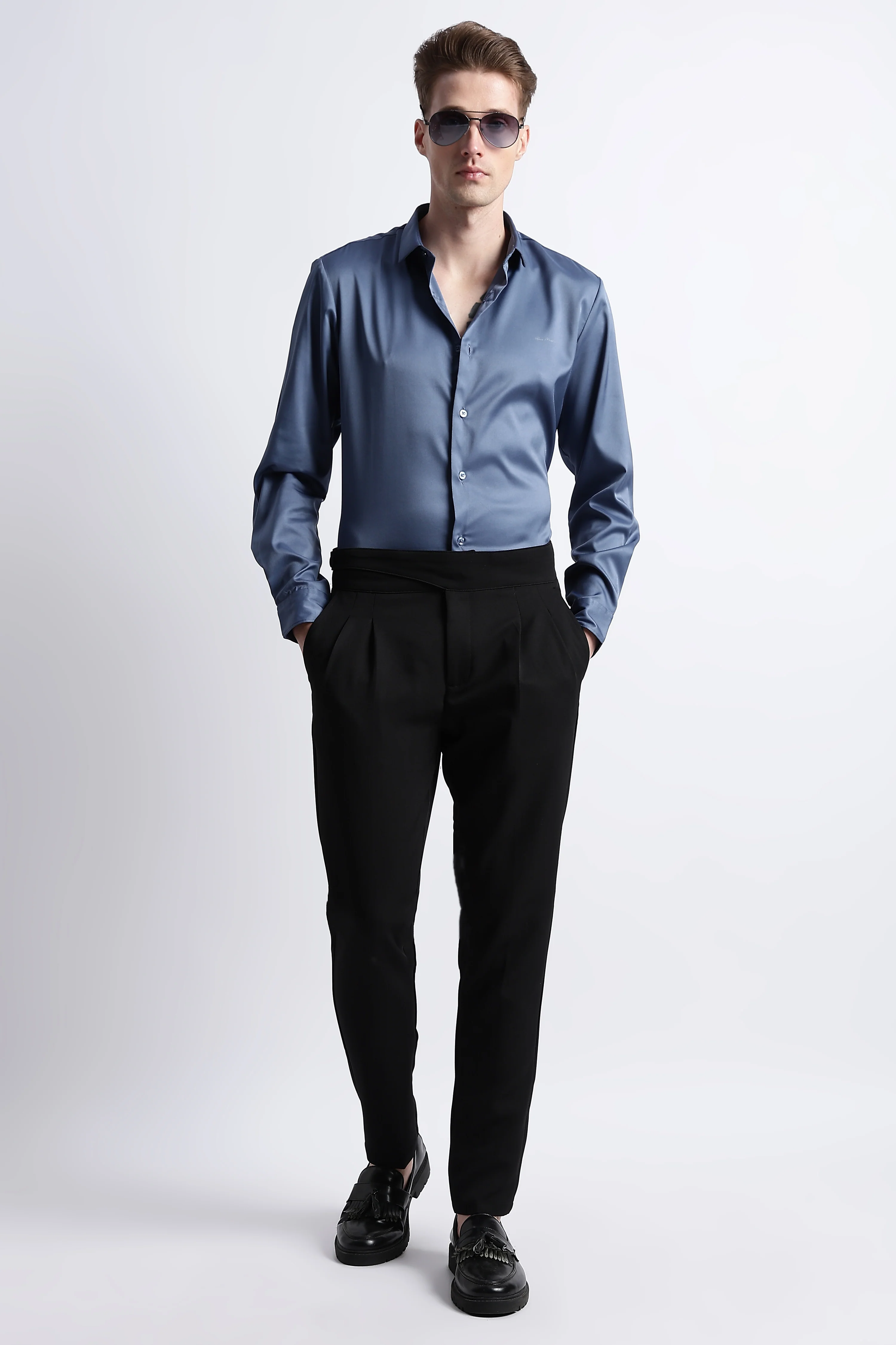 Men Smooth Satin Party Shirt - Image 10