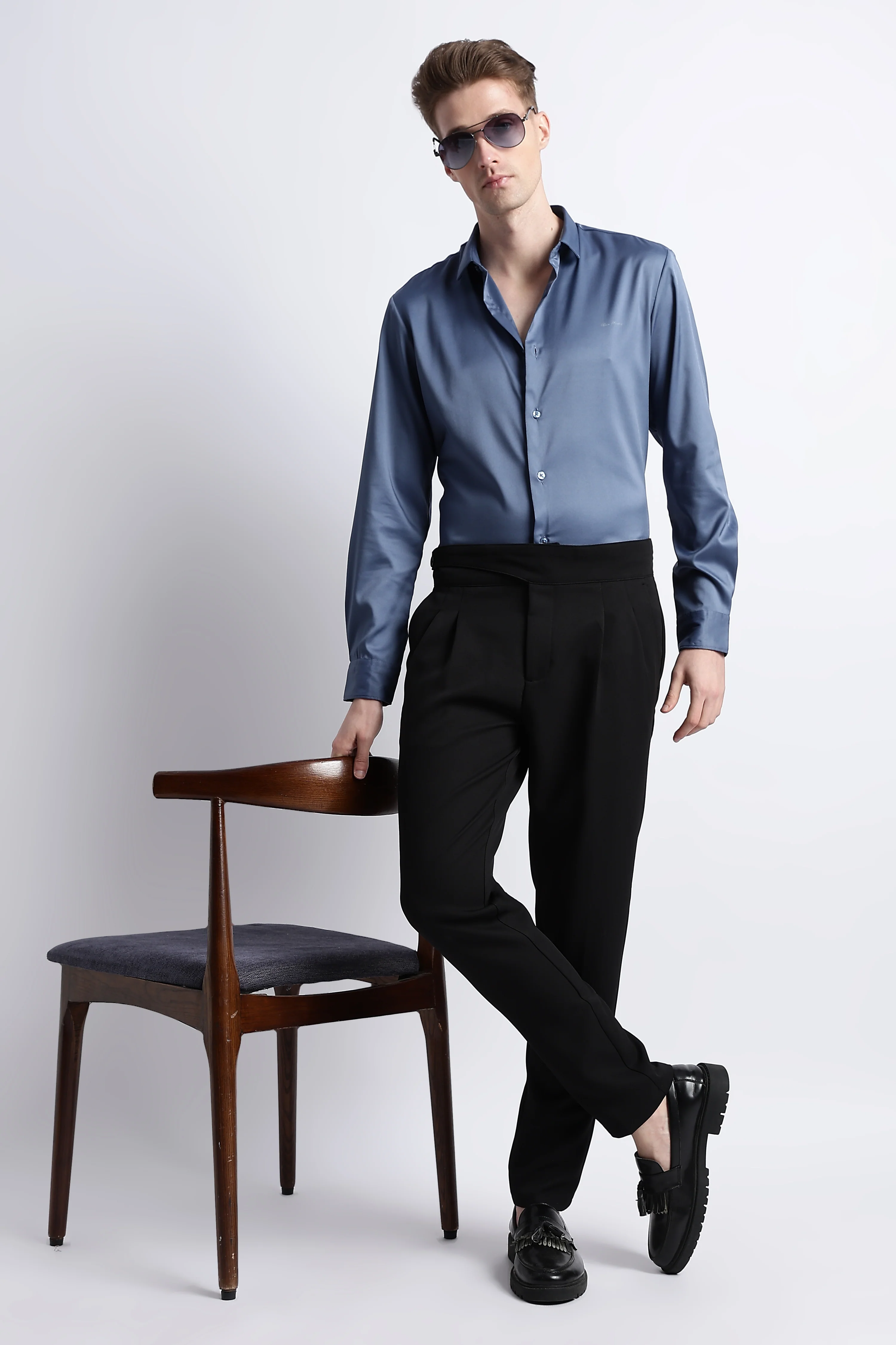 Men Smooth Satin Party Shirt - Image 2