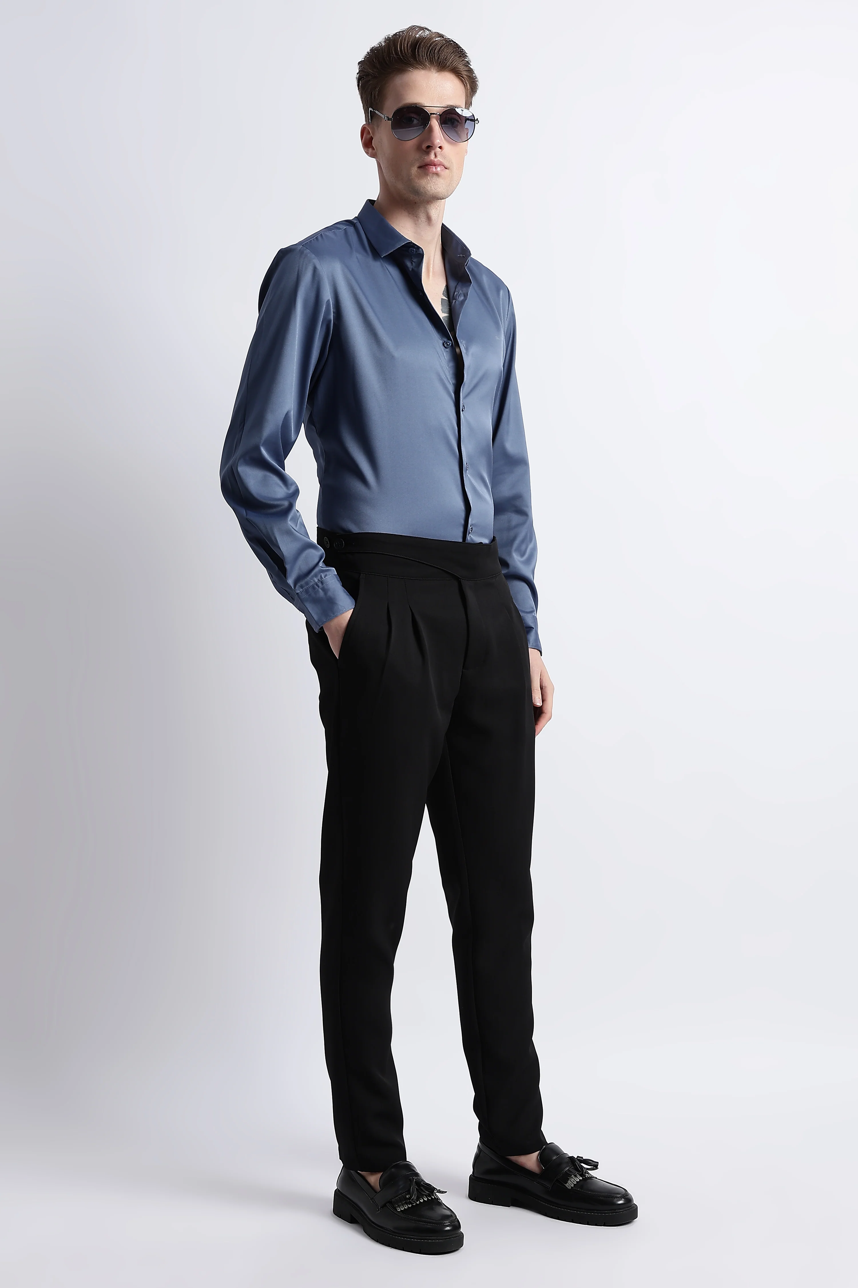 Men Smooth Satin Party Shirt - Image 6