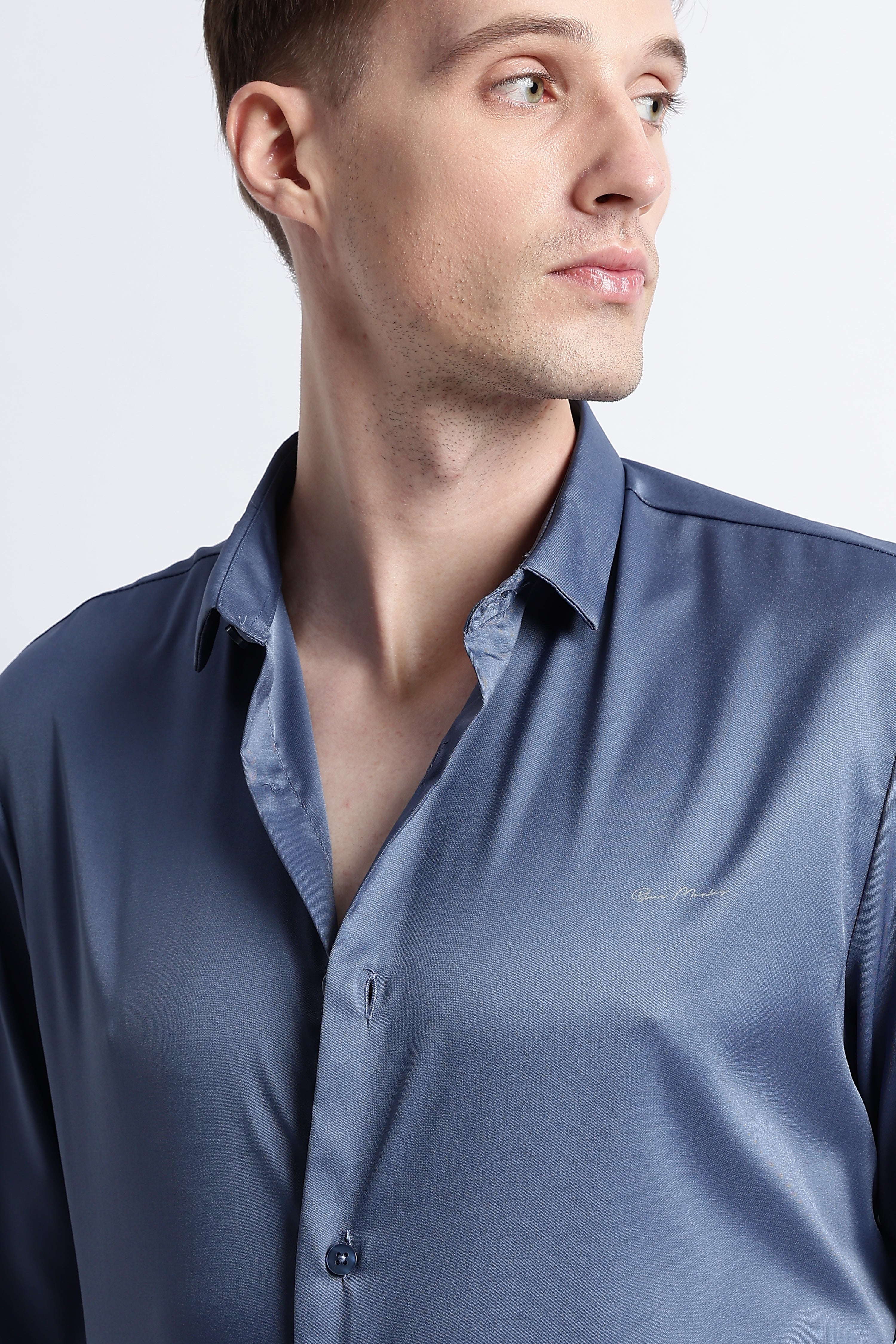 Men Smooth Satin Party Shirt - Image 7