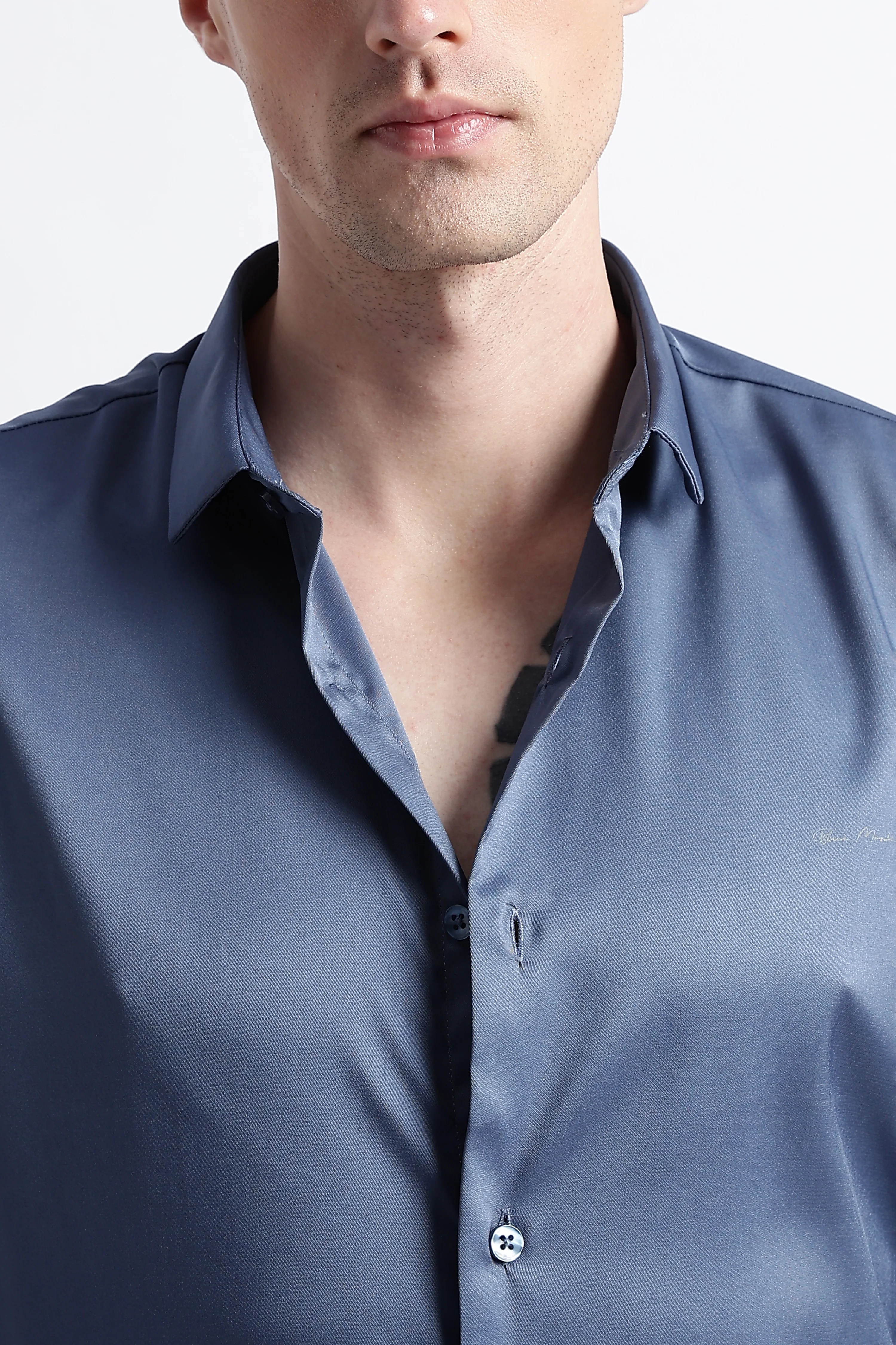 Men Smooth Satin Party Shirt - Image 8