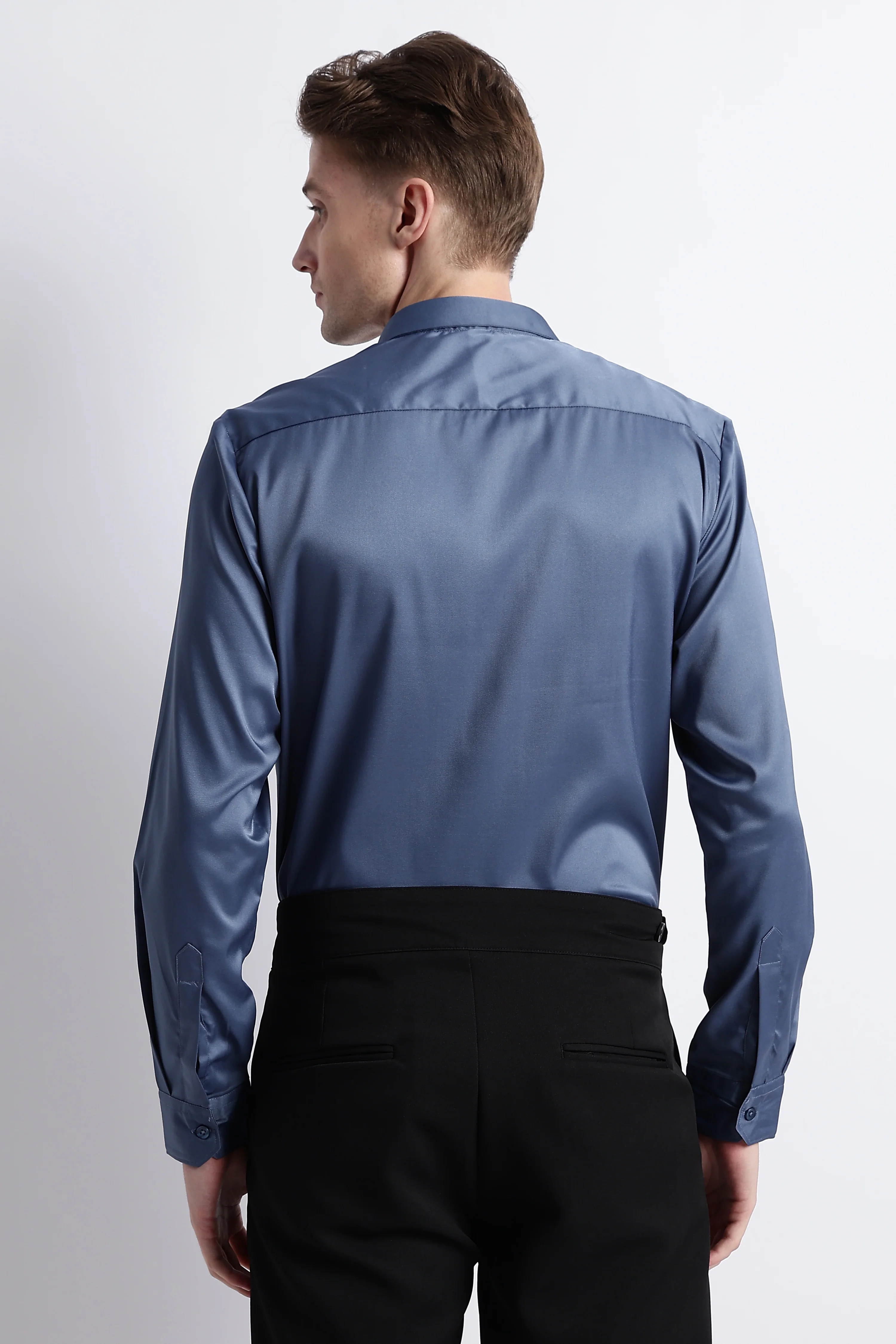 Men Smooth Satin Party Shirt - Image 9