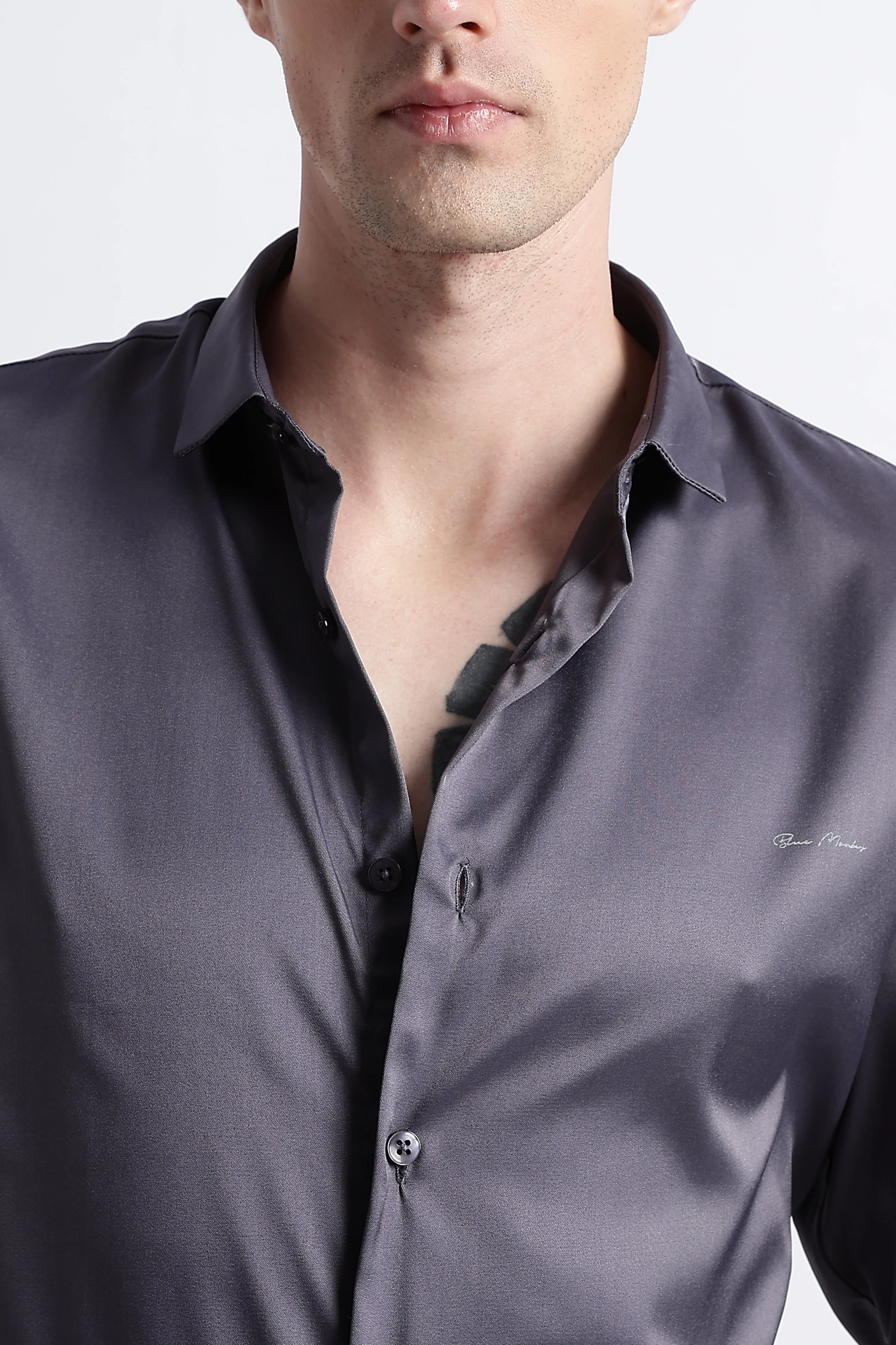 Men Smooth Satin Party Shirt - Image 6