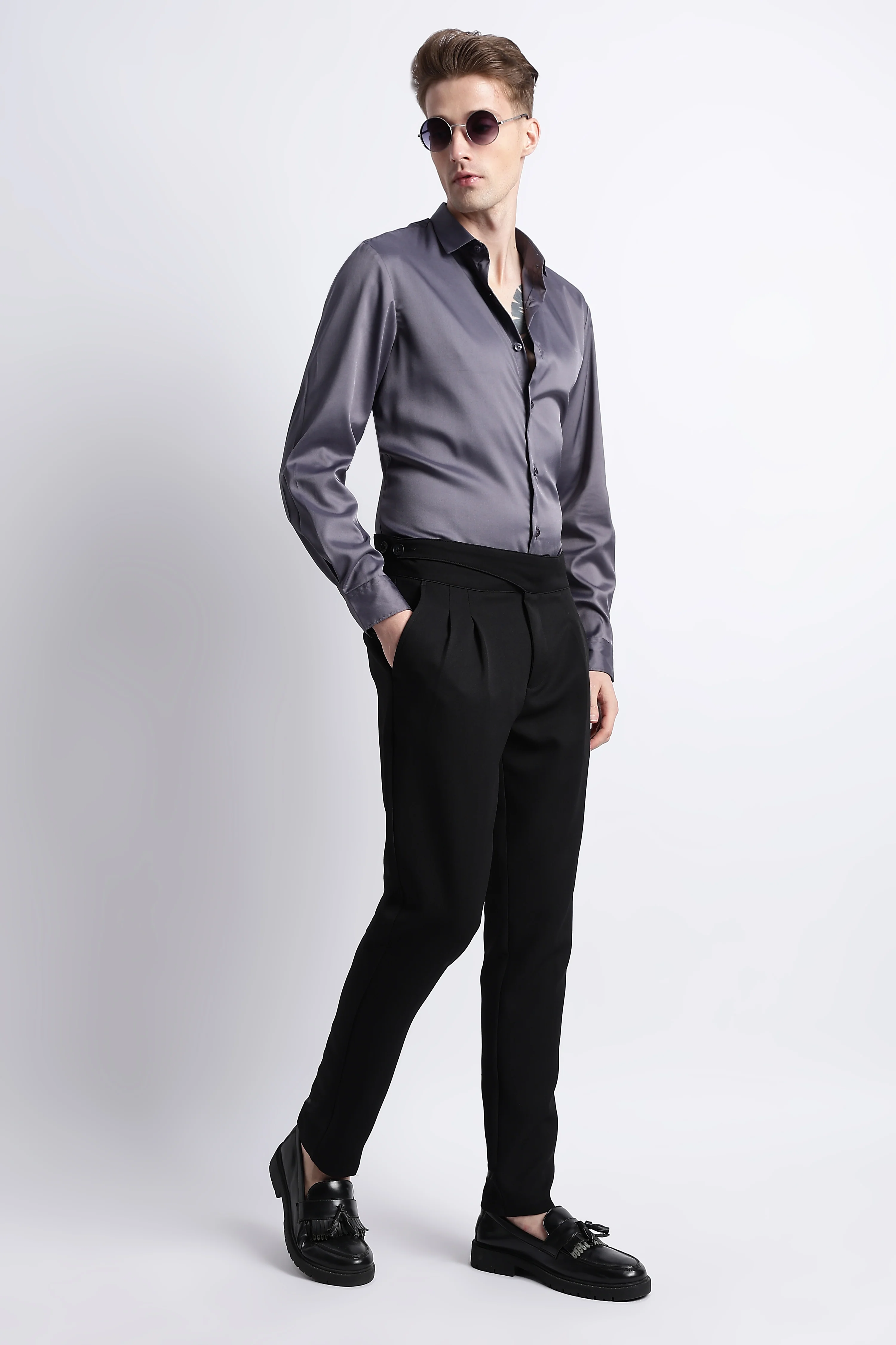 Men Smooth Satin Party Shirt - Image 9