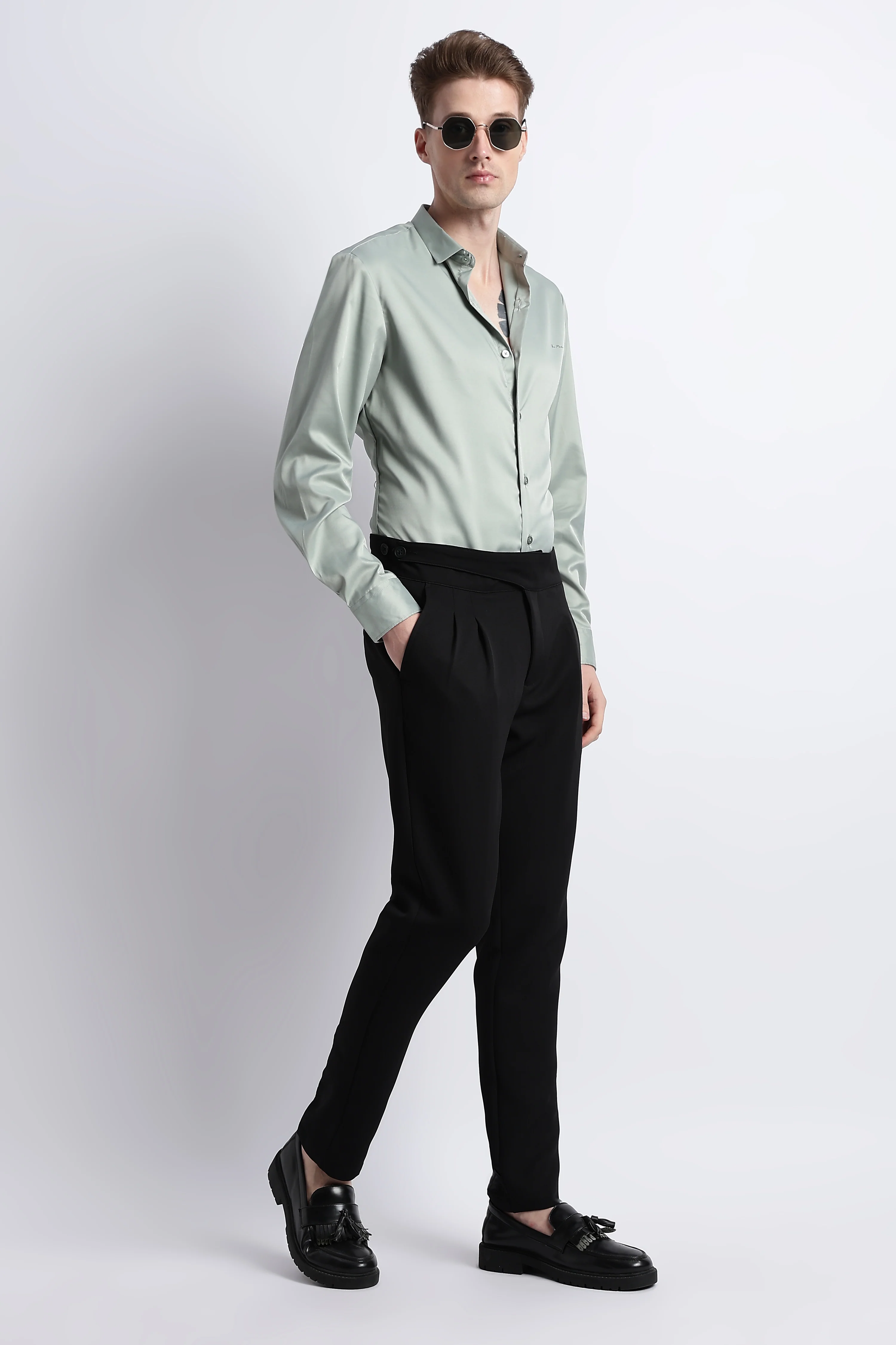 Men Smooth Satin Party Shirt - Image 10