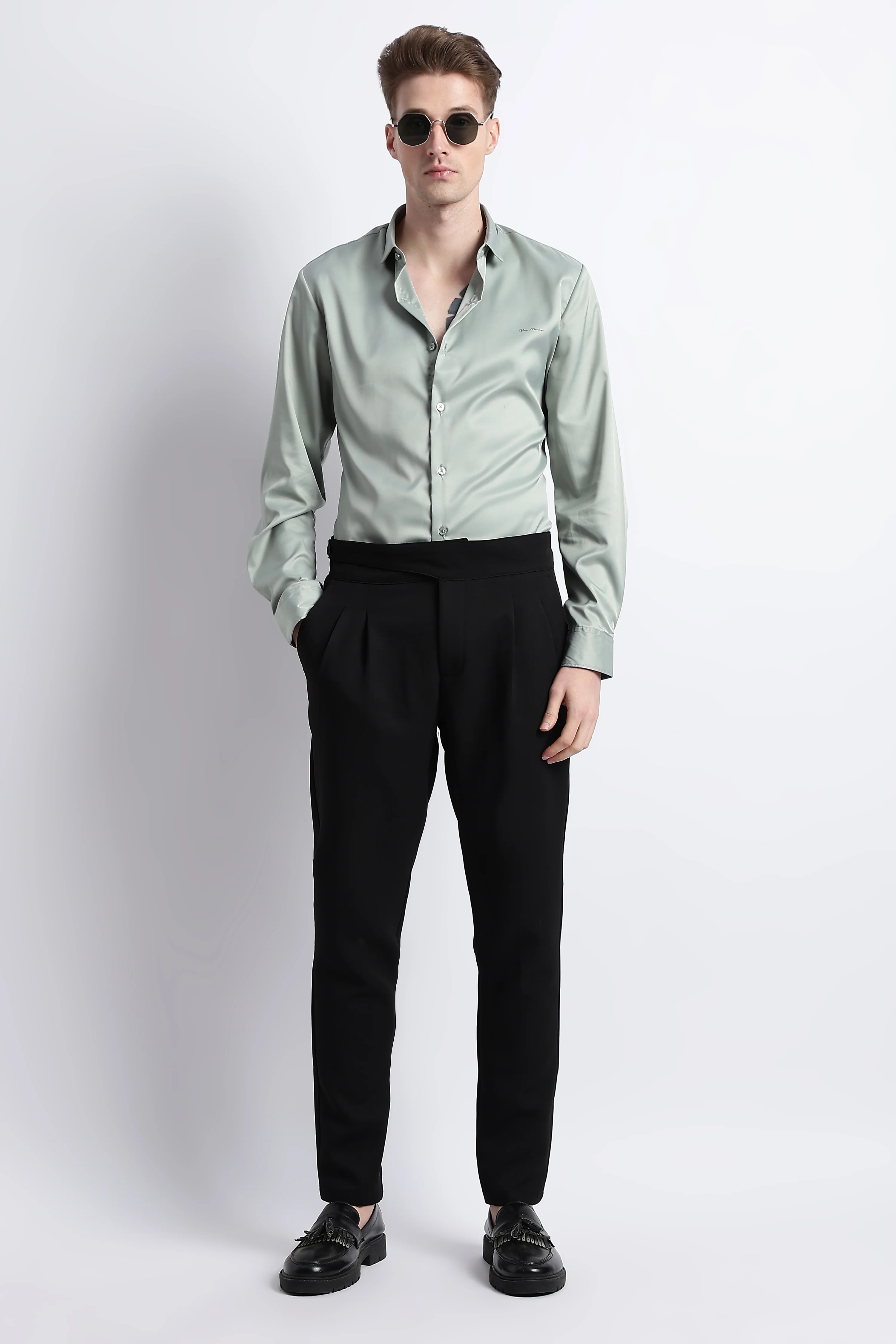 Men Smooth Satin Party Shirt - Image 8