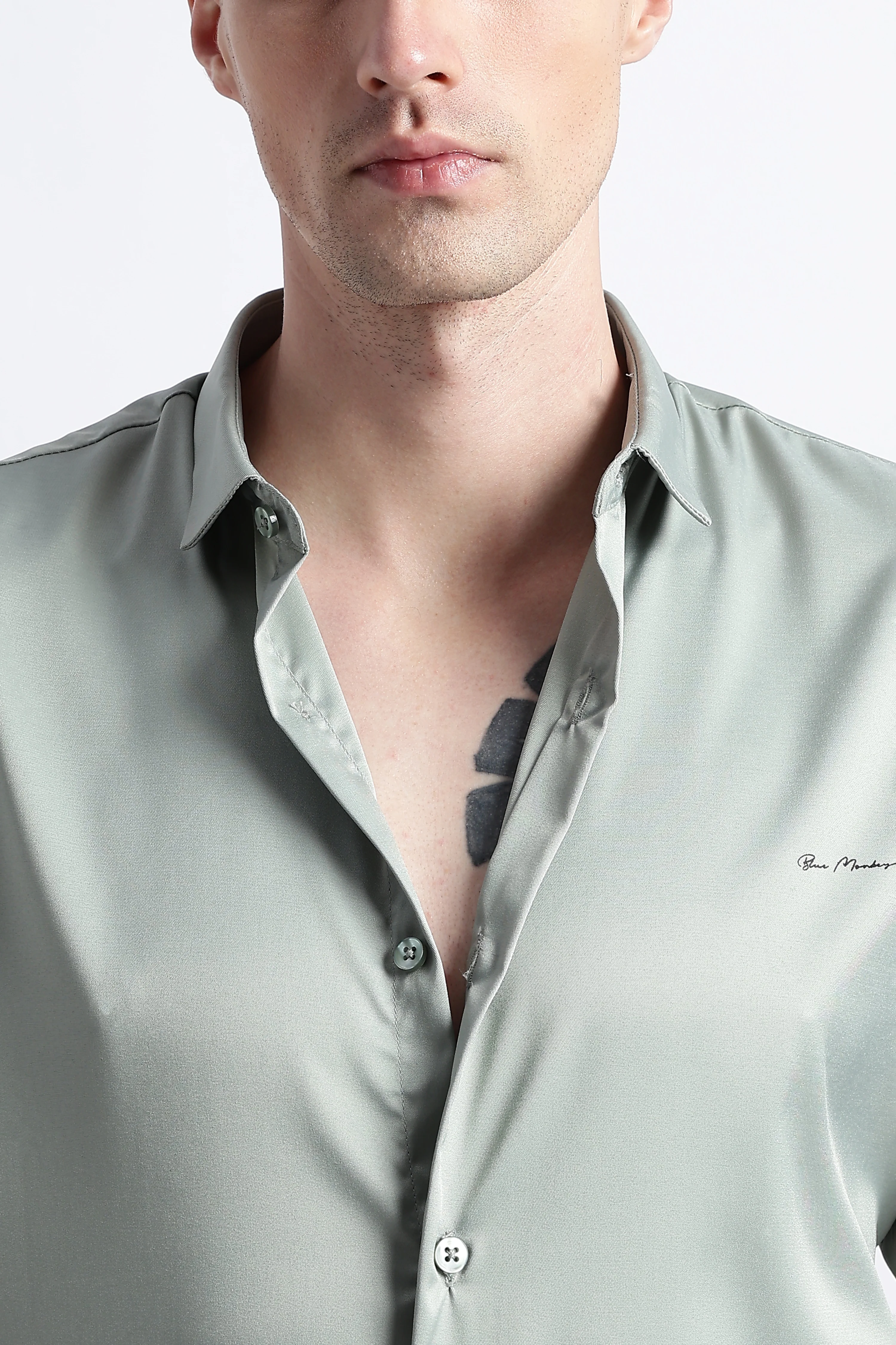 Men Smooth Satin Party Shirt - Image 9