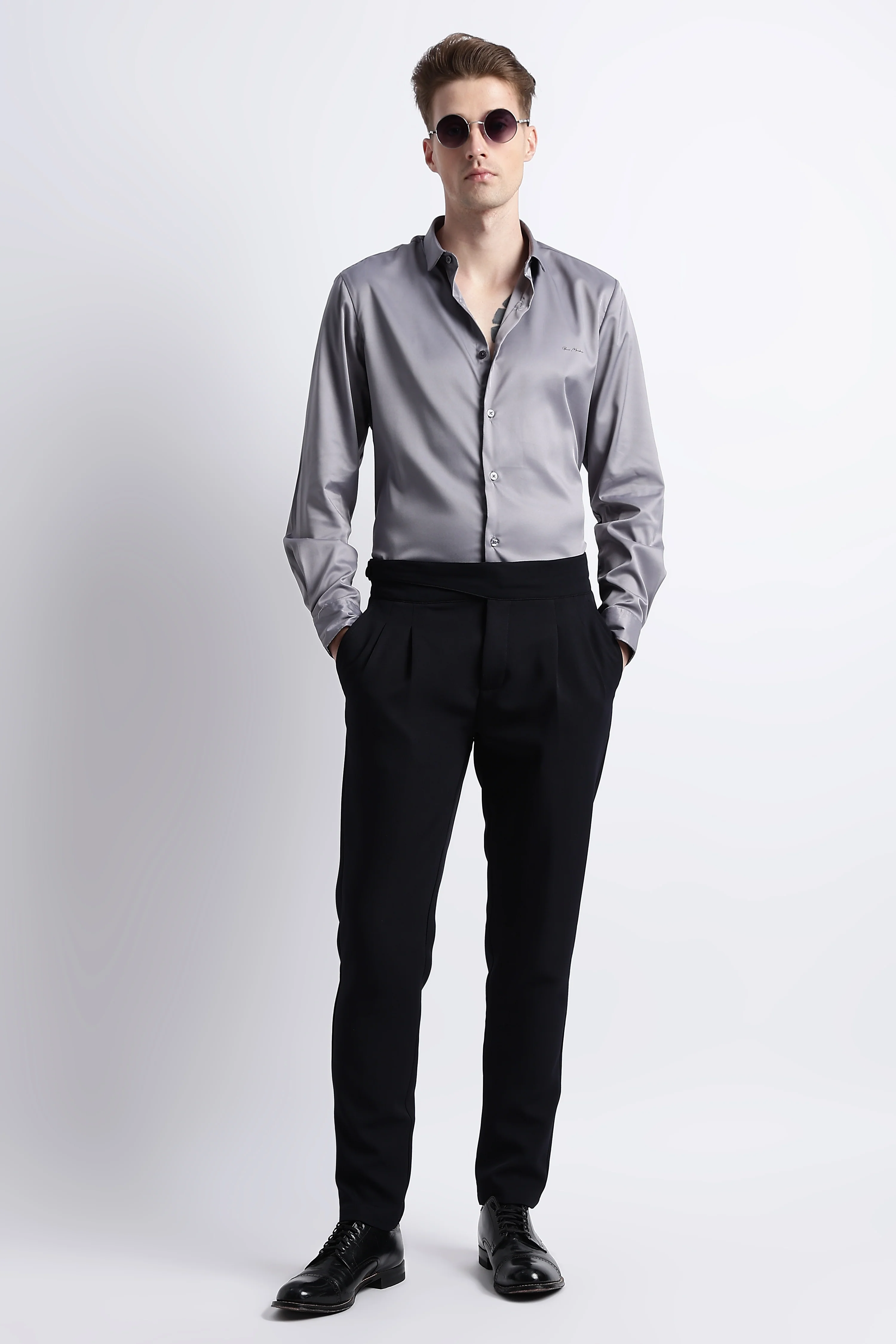 Men Smooth Satin Party Shirt - Image 2