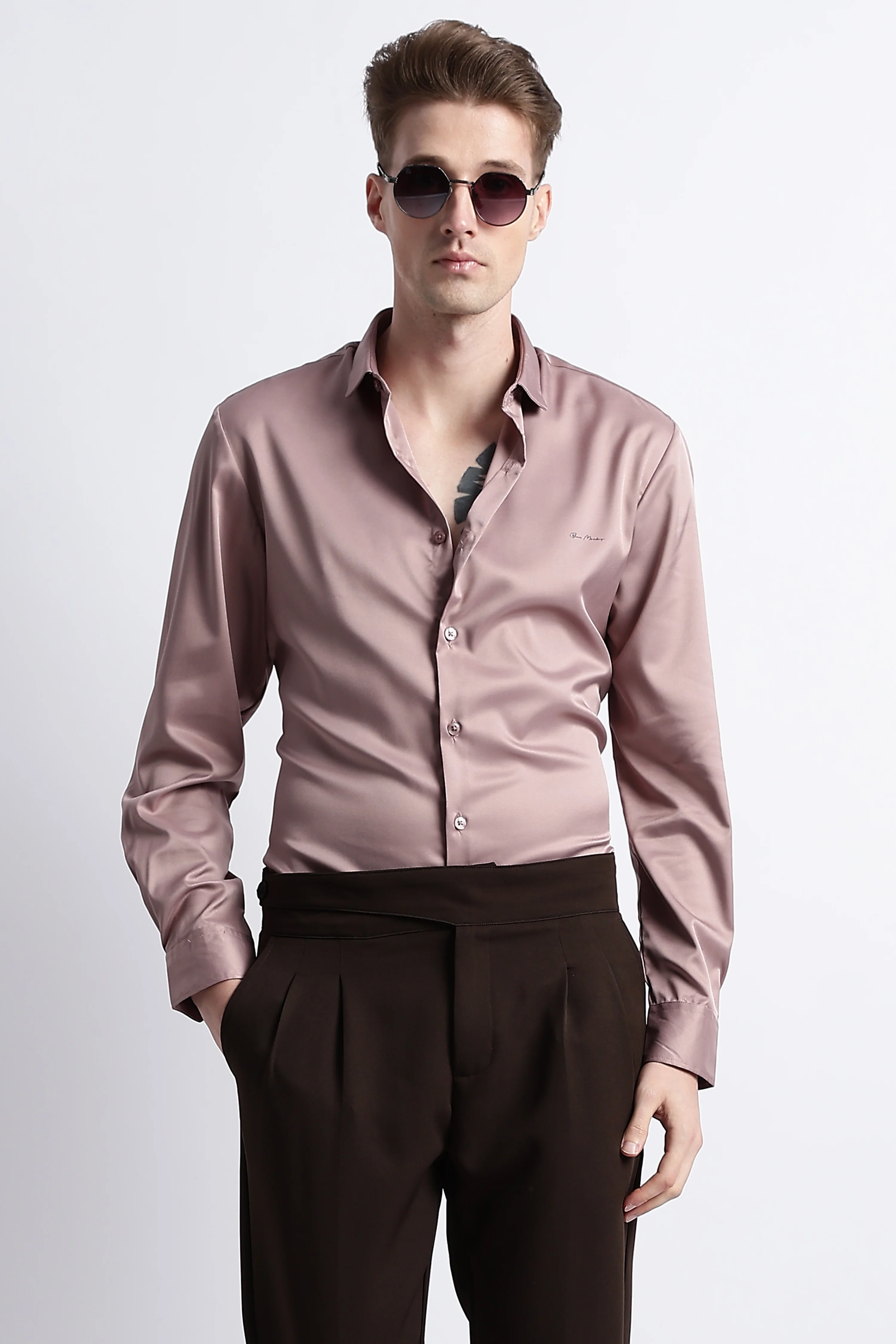 Men Smooth Satin Party Shirt - Image 4