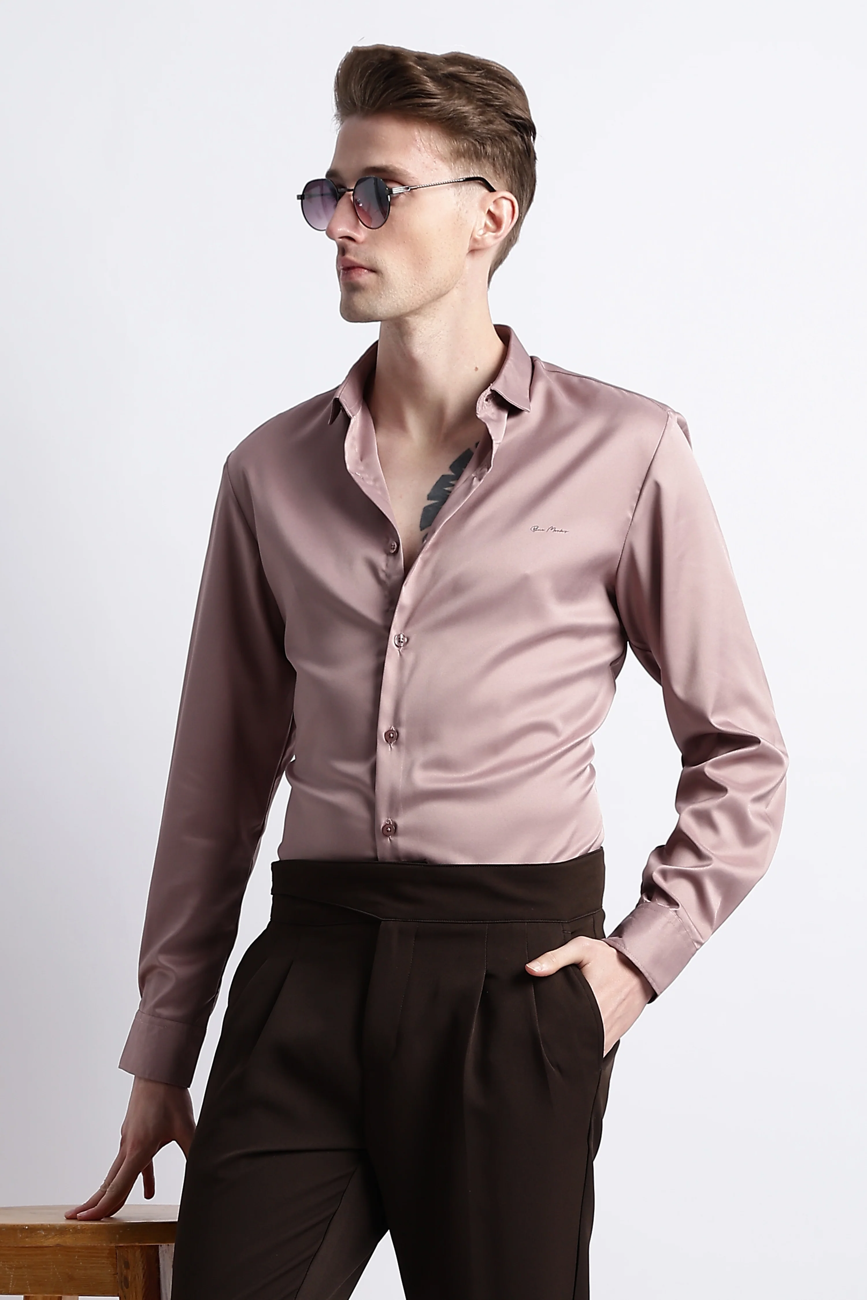 Men Smooth Satin Party Shirt - Image 8