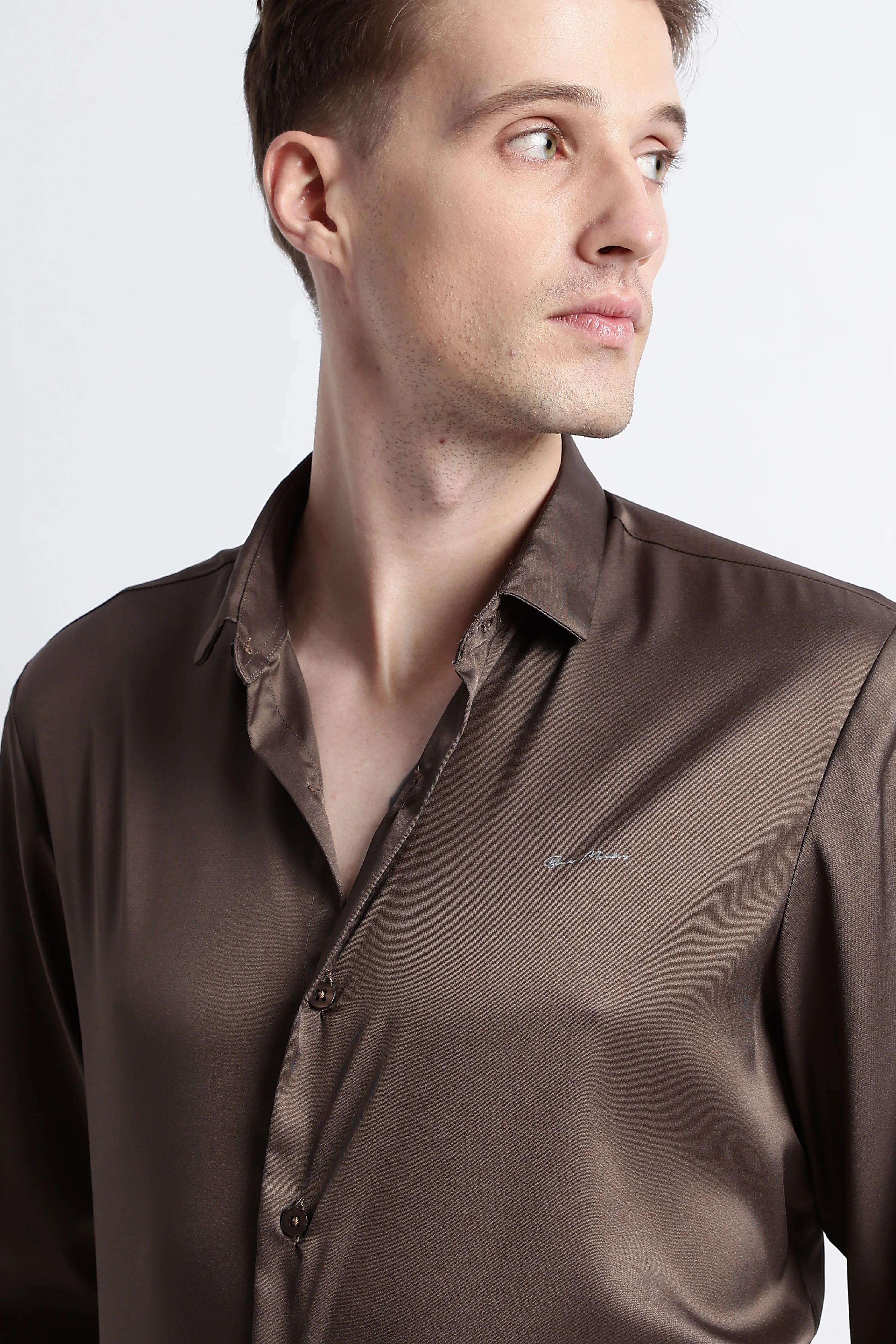 Men Smooth Satin Party Shirt - Image 2