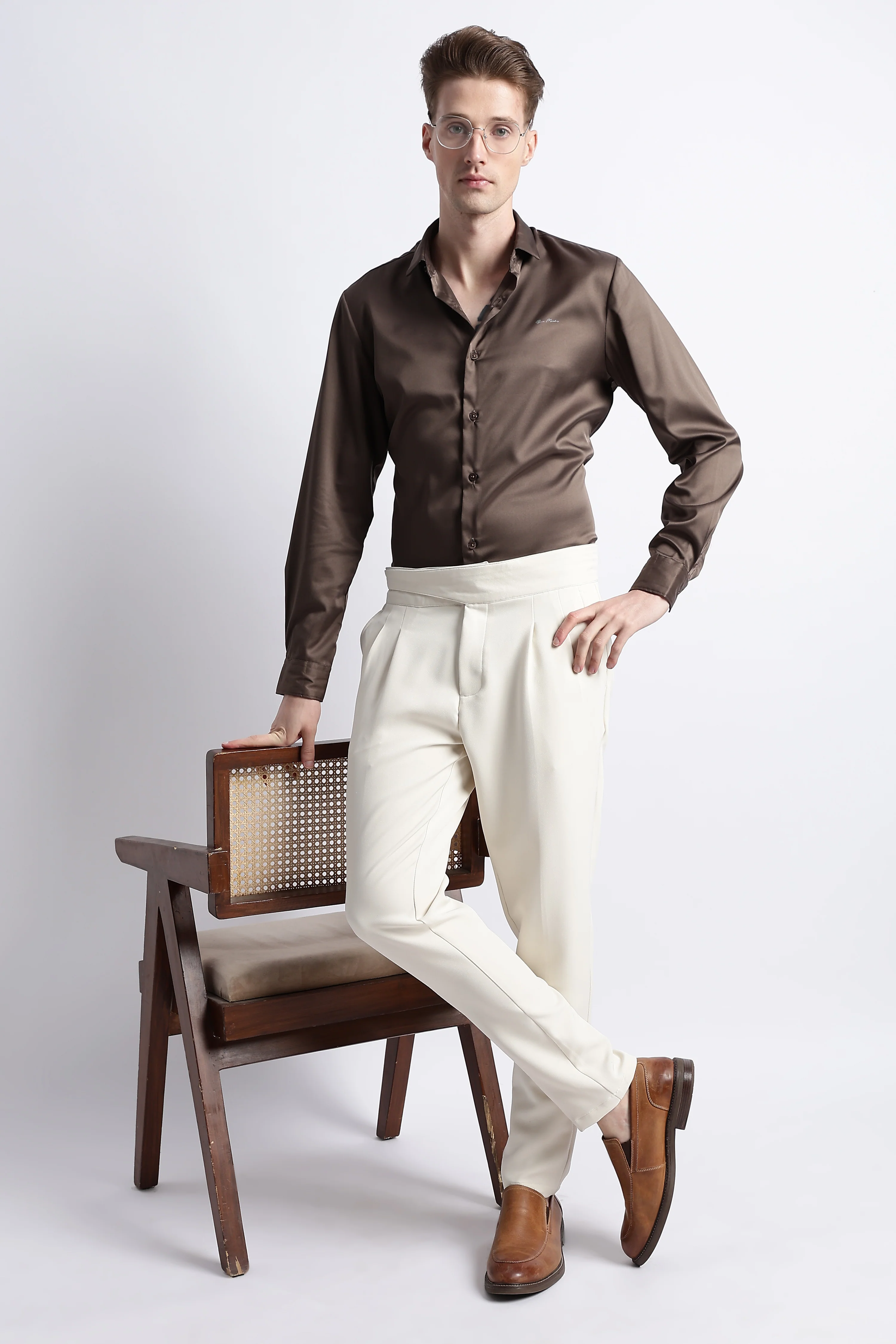 Men Smooth Satin Party Shirt - Image 3